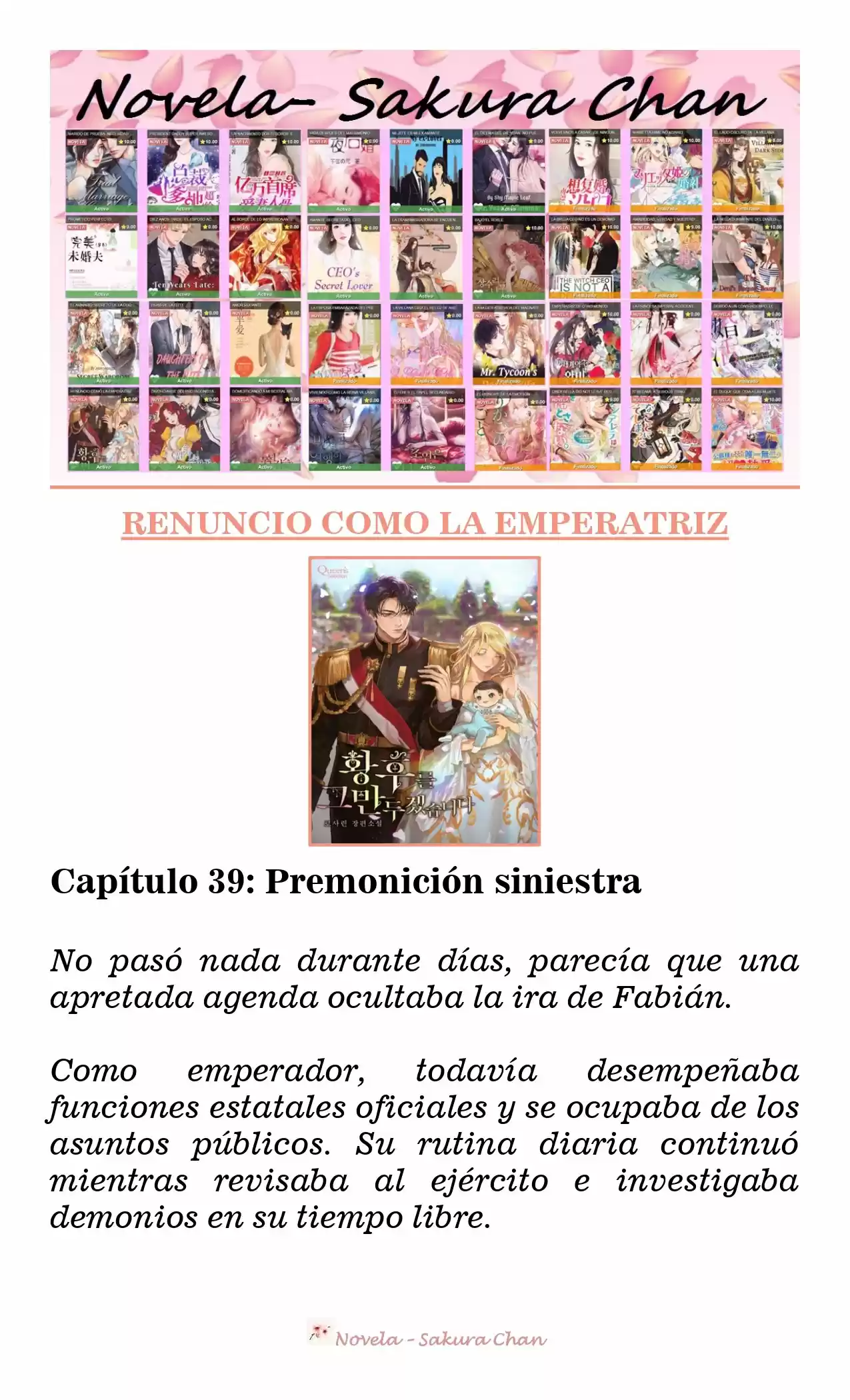 RENUNCIO COMO LA EMPERATRIZ (Novela) - Capítulo 39 - Página 1 - LectorTMOo