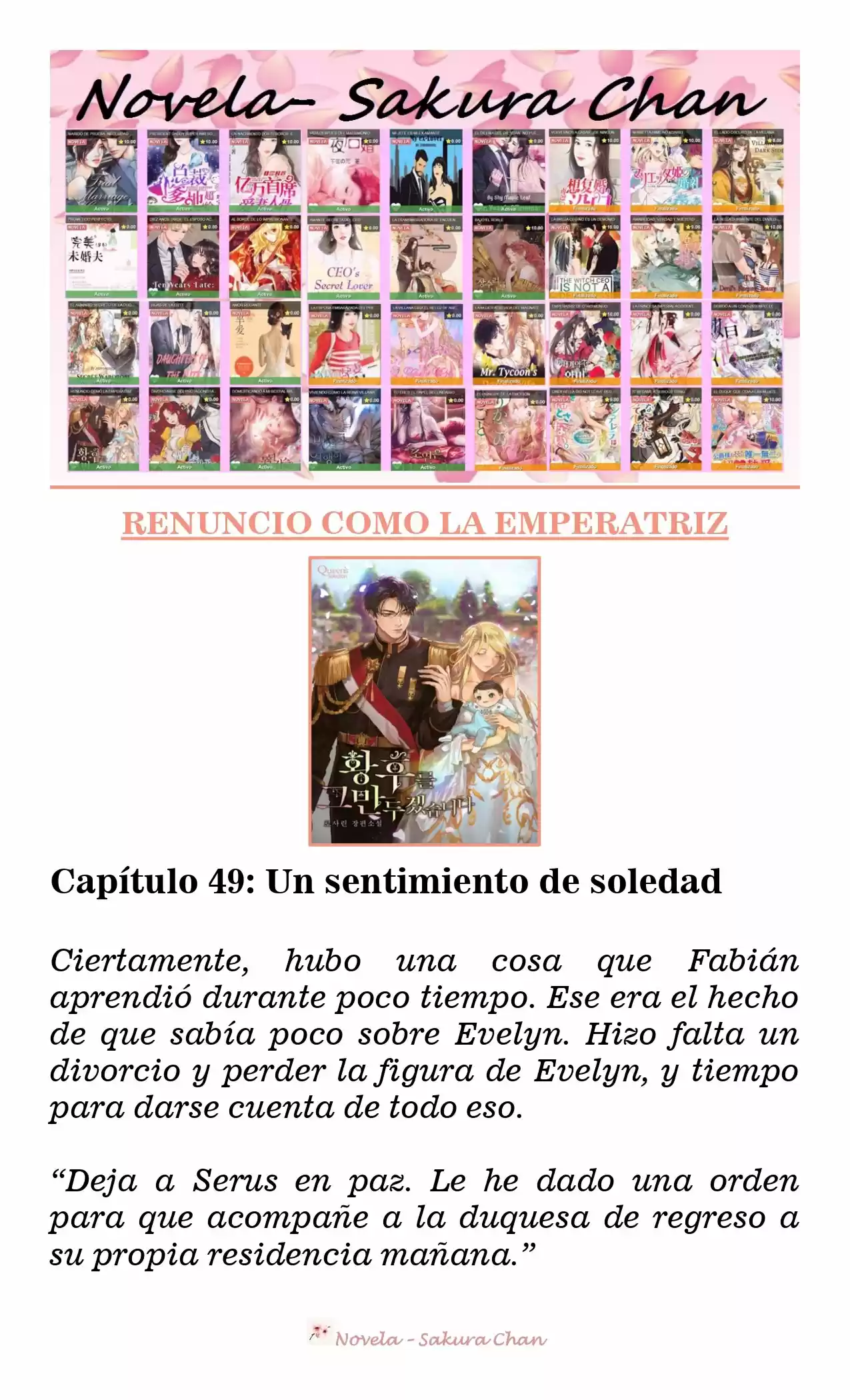 RENUNCIO COMO LA EMPERATRIZ (Novela) - Capítulo 49 - Página 1 - LectorTMOo