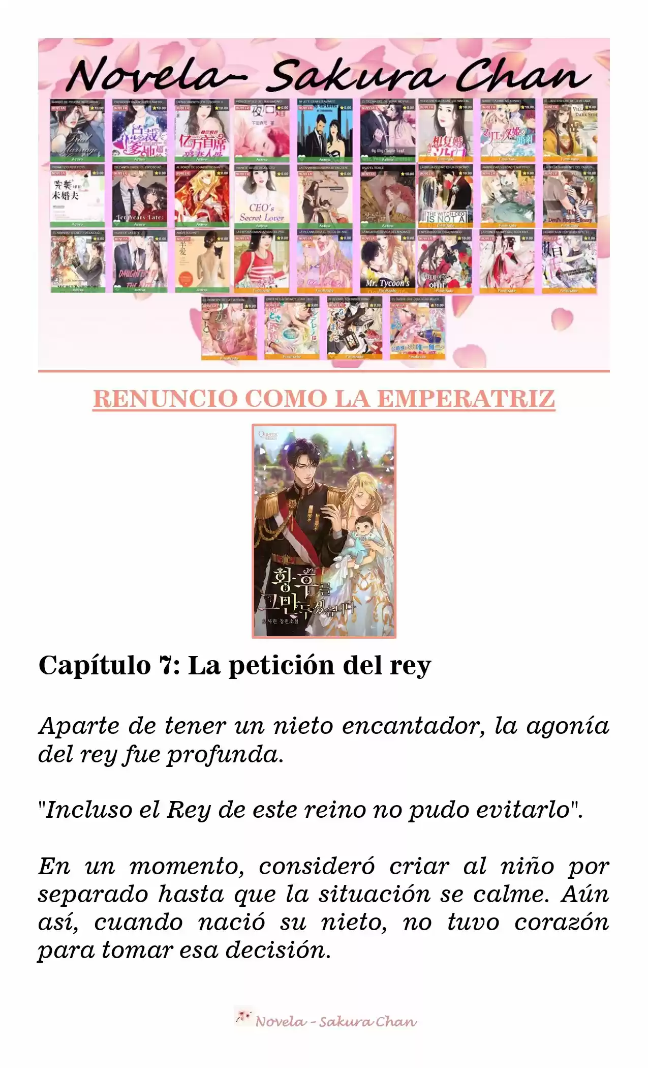 RENUNCIO COMO LA EMPERATRIZ (Novela) capítulo 7 página 1