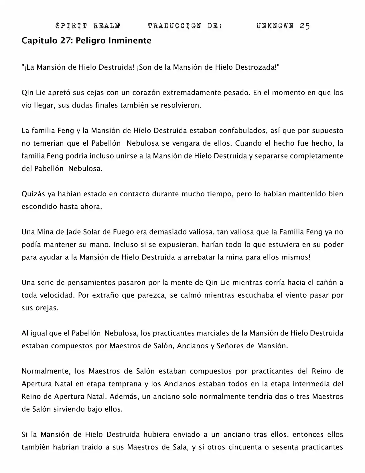 Spirit Realm (Novela) - Capítulo 27 - Página 1 - LectorTMOo