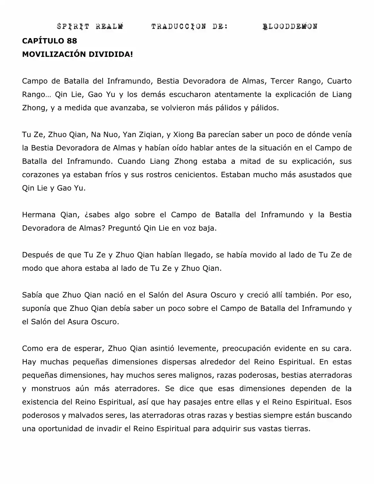 Spirit Realm (Novela) - Capítulo 88 - Página 1 - LectorTMOo