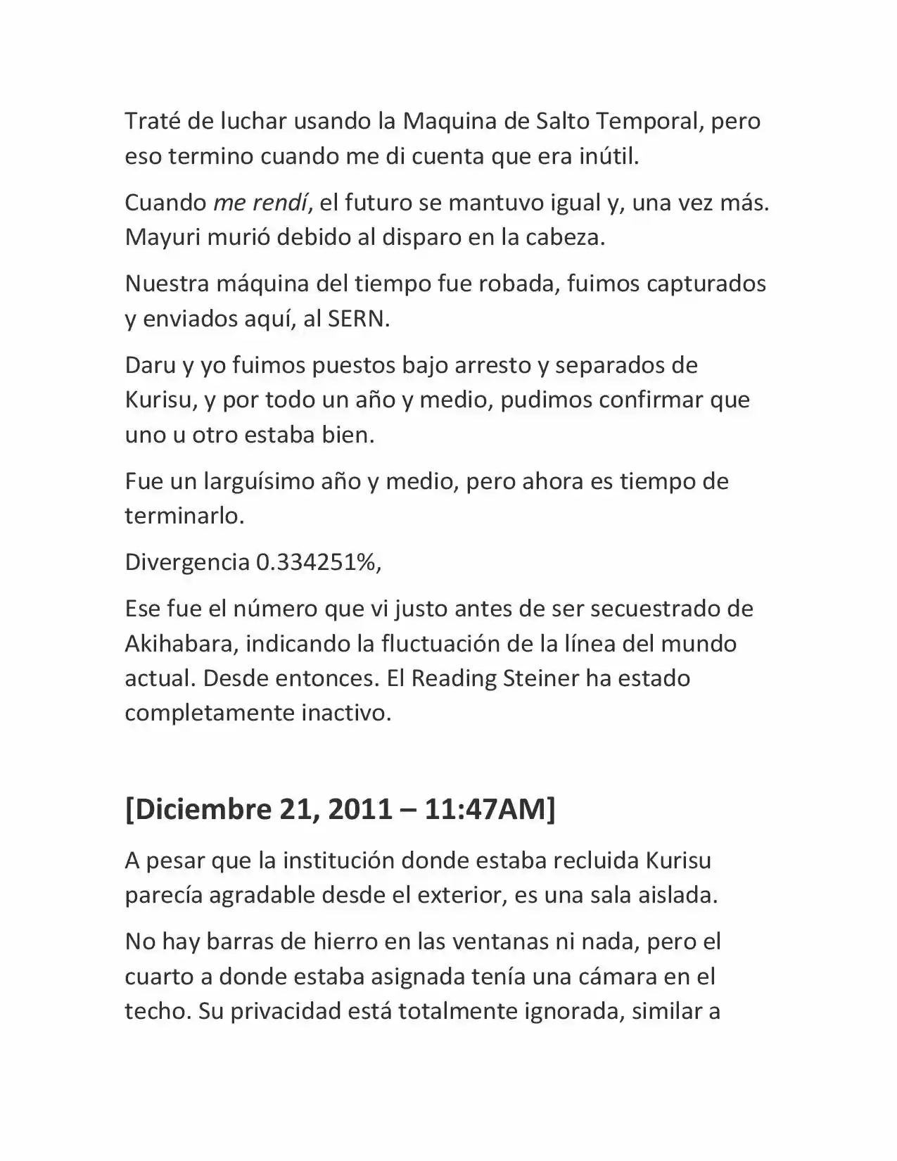 Steins;Gate - Youen No Valhalla (Novela) - Capítulo 1 - Página 13 - LectorTMOo