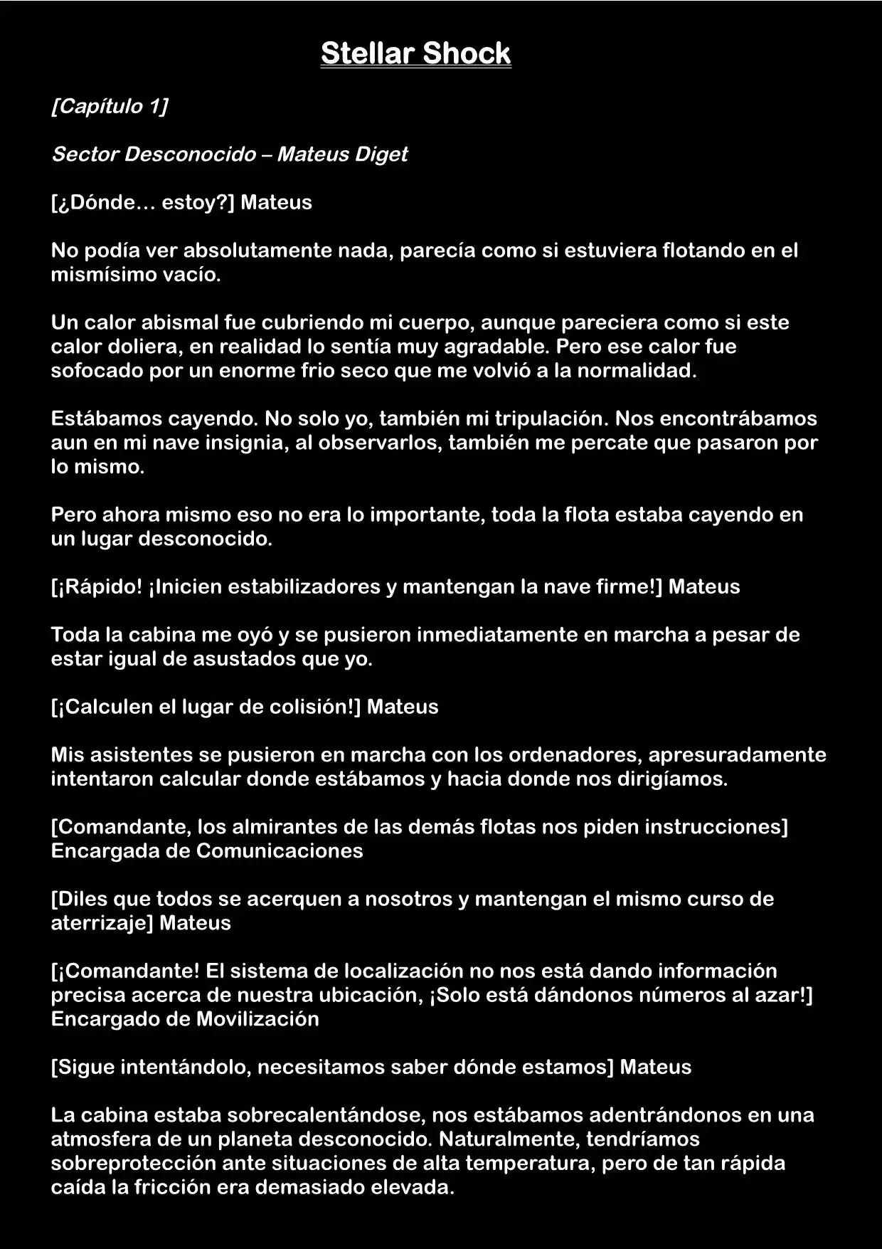 Stellar Shock (Novela) - Capítulo 1 - Página 1 - LectorTMOo