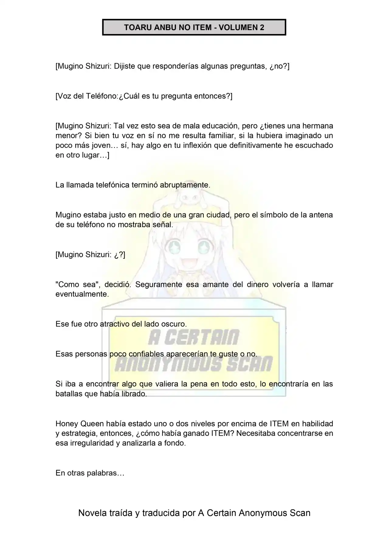 Toaru Anbu No ITEM (Novela) - Capítulo 12 - Página 5 - LectorTMOo