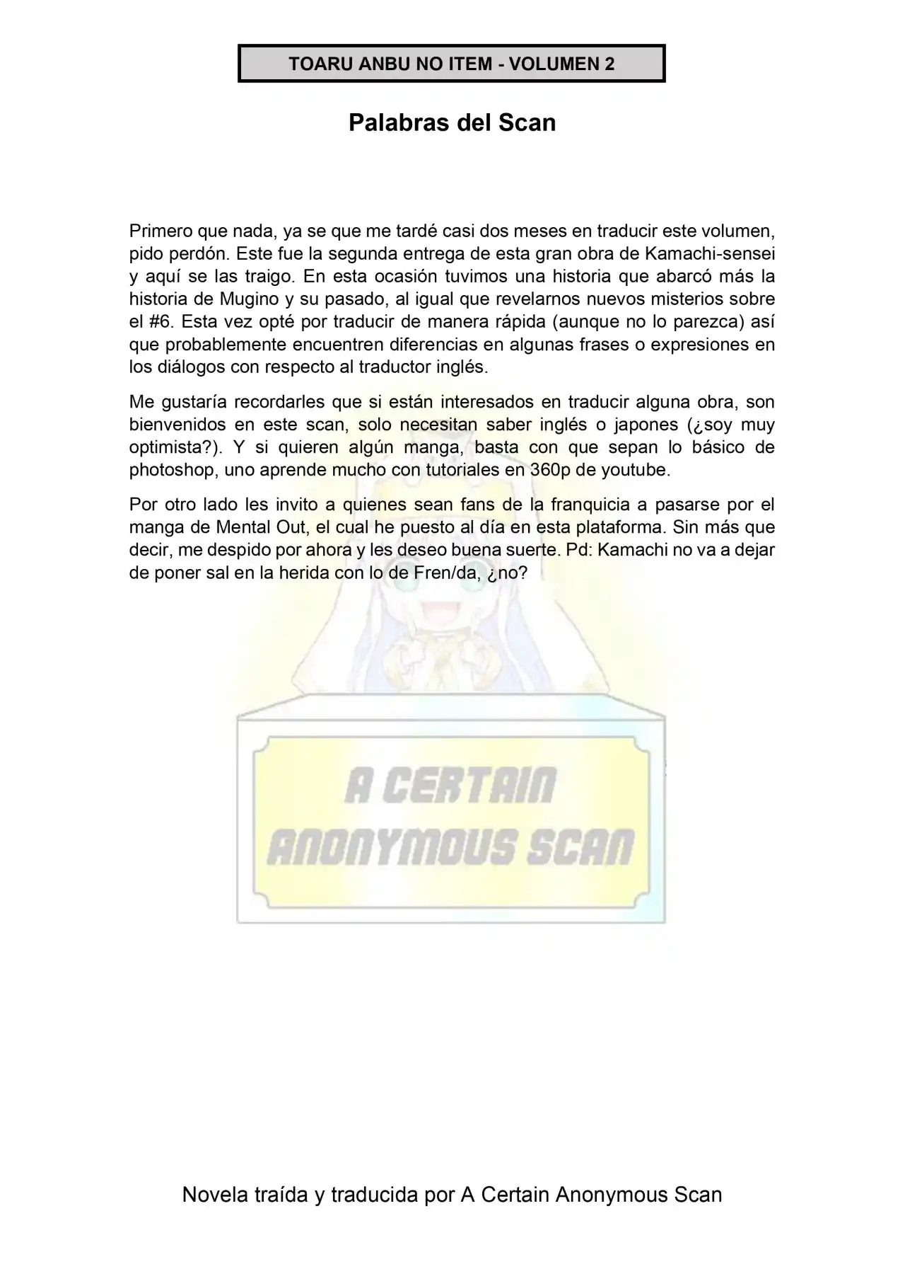 Toaru Anbu No ITEM (Novela) - Capítulo 12 - Página 23 - LectorTMOo
