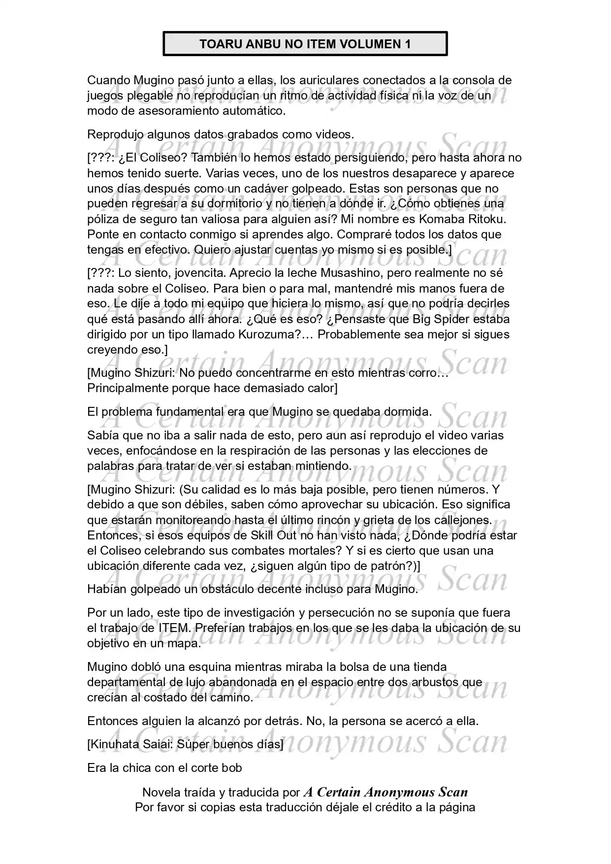 Toaru Anbu No ITEM (Novela) - Capítulo 3 - Página 4 - LectorTMOo