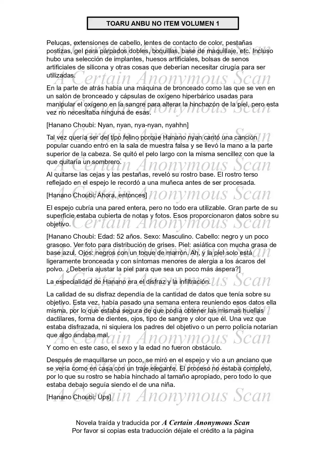 Toaru Anbu No ITEM (Novela) - Capítulo 3 - Página 8 - LectorTMOo