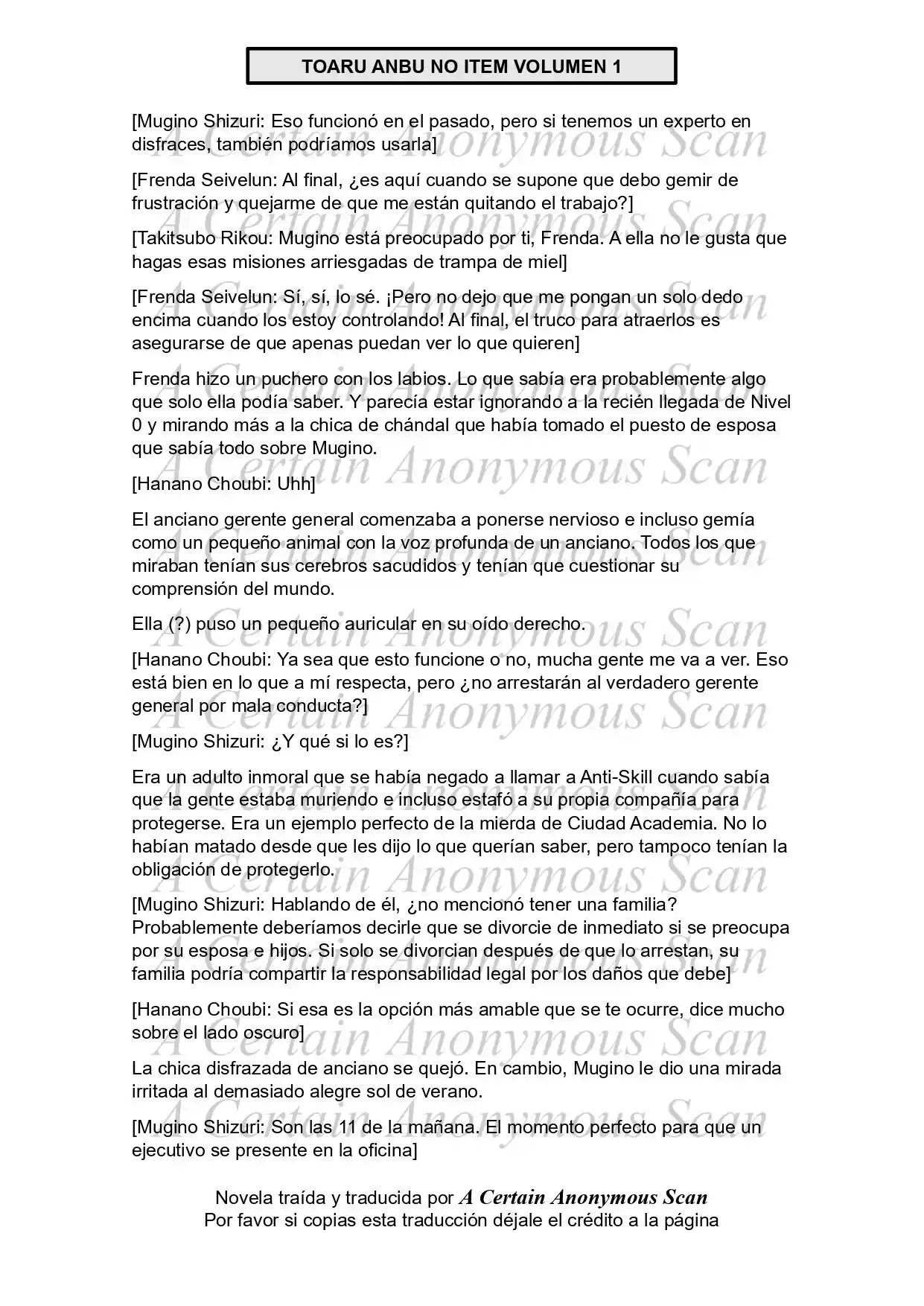 Toaru Anbu No ITEM (Novela) - Capítulo 3 - Página 11 - LectorTMOo