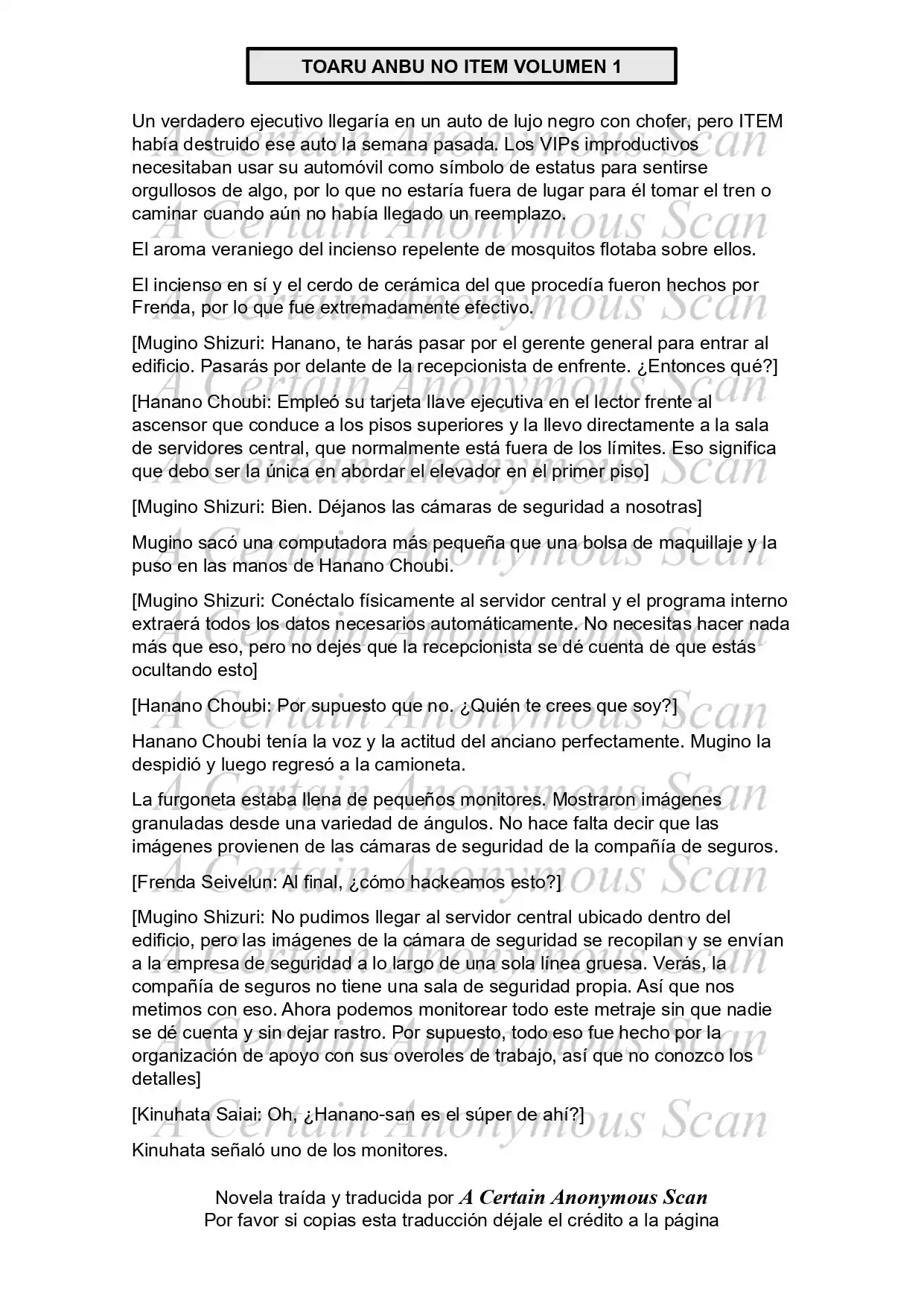 Toaru Anbu No ITEM (Novela) - Capítulo 3 - Página 12 - LectorTMOo