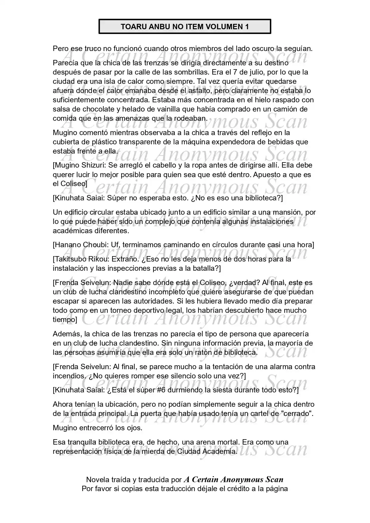 Toaru Anbu No ITEM (Novela) - Capítulo 3 - Página 29 - LectorTMOo