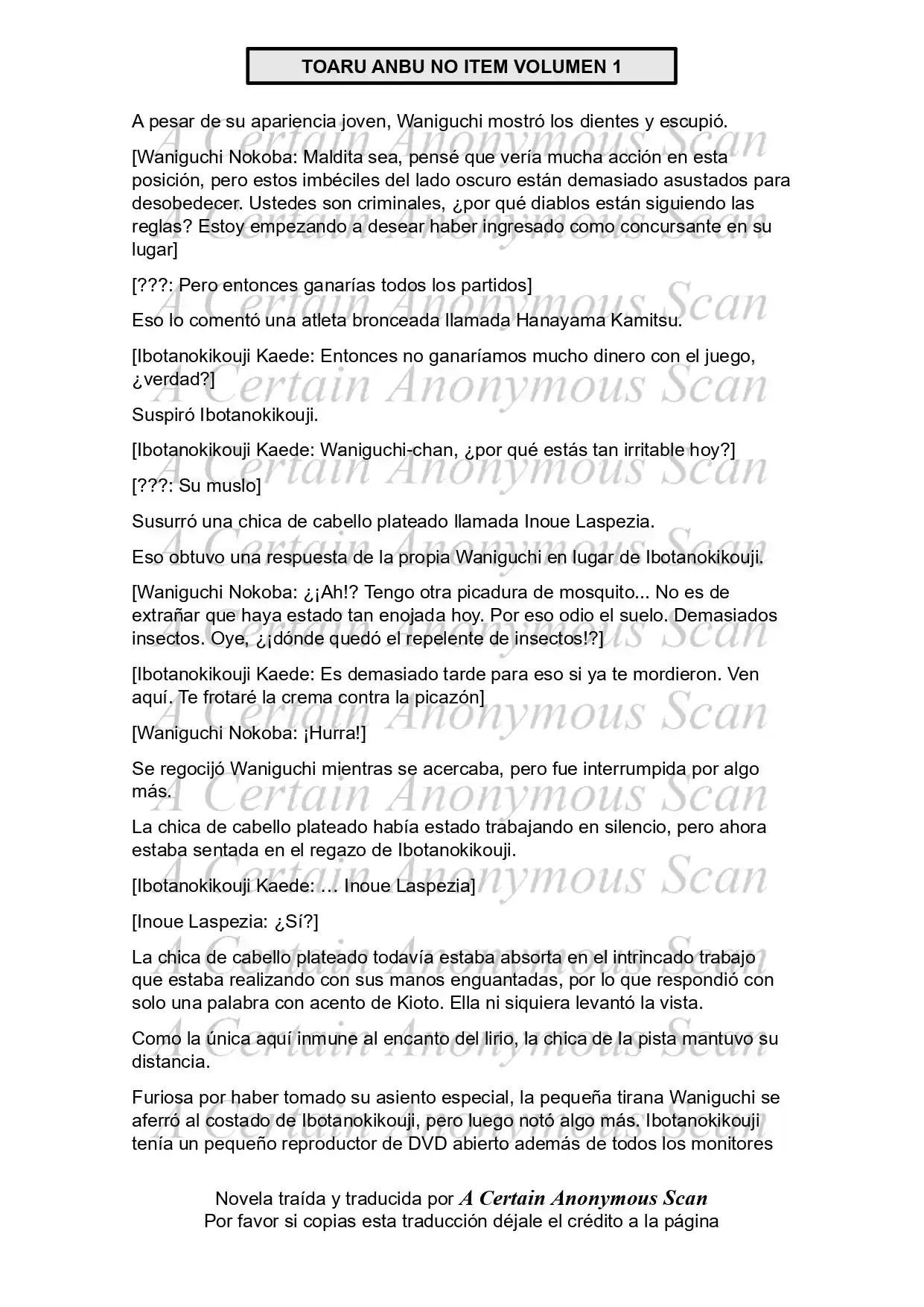 Toaru Anbu No ITEM (Novela) - Capítulo 3 - Página 34 - LectorTMOo