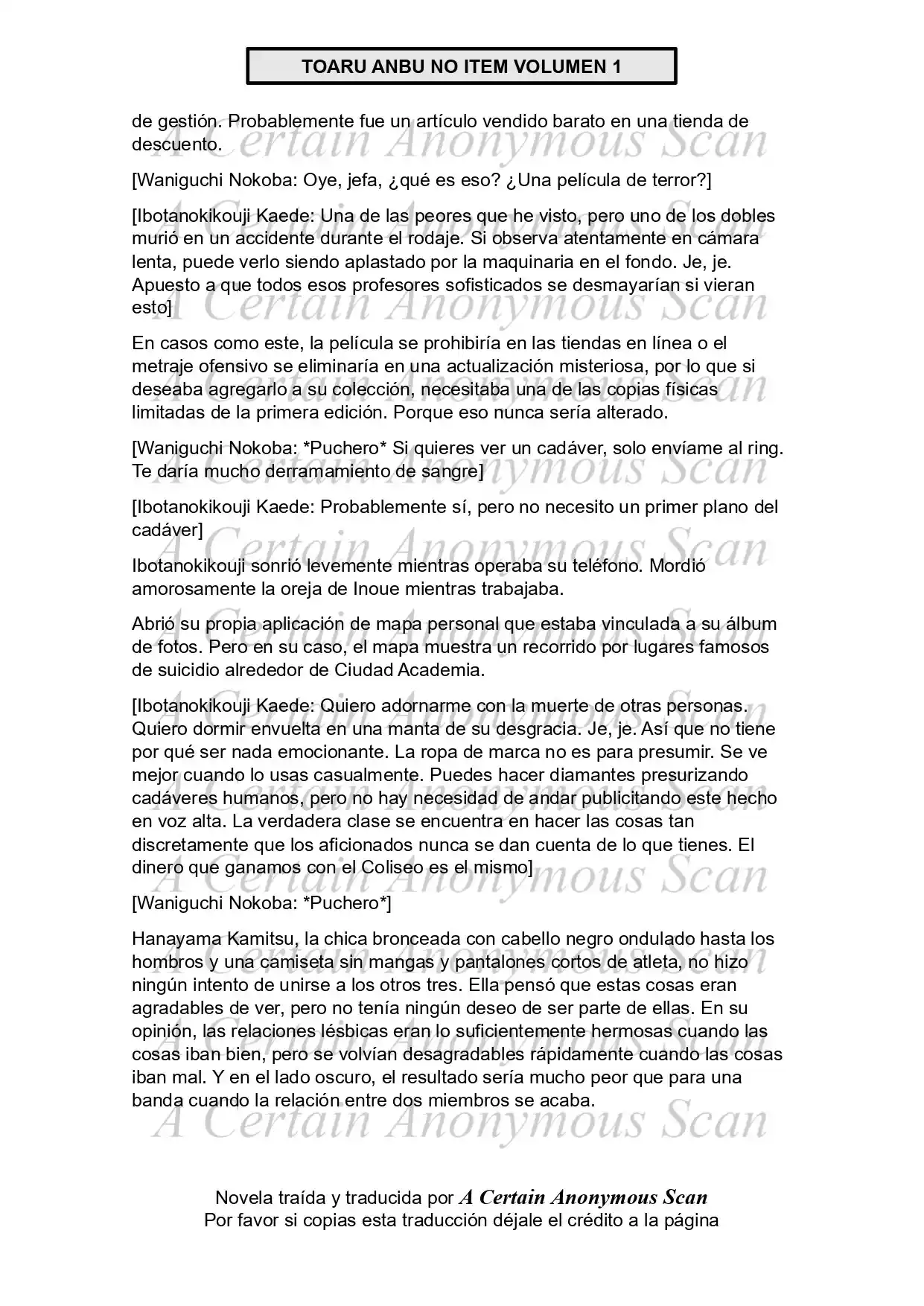 Toaru Anbu No ITEM (Novela) - Capítulo 3 - Página 35 - LectorTMOo