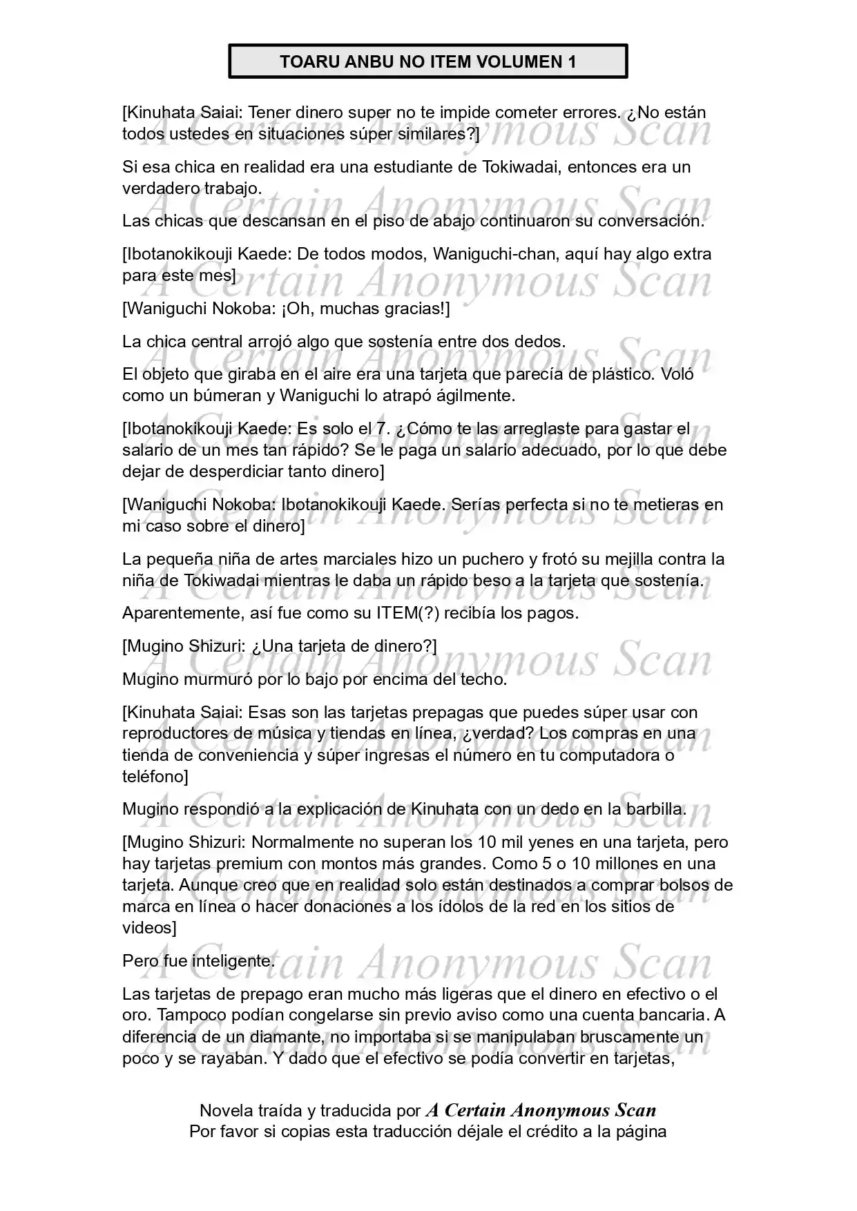 Toaru Anbu No ITEM (Novela) - Capítulo 3 - Página 39 - LectorTMOo