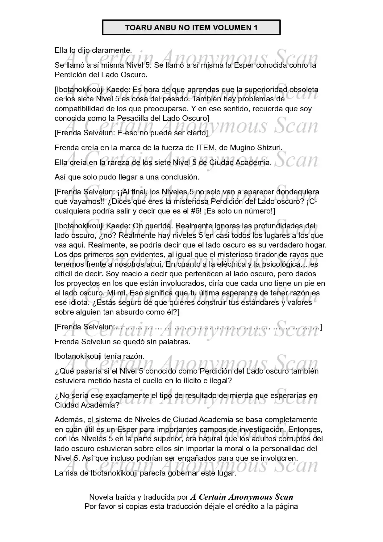 Toaru Anbu No ITEM (Novela) - Capítulo 3 - Página 44 - LectorTMOo