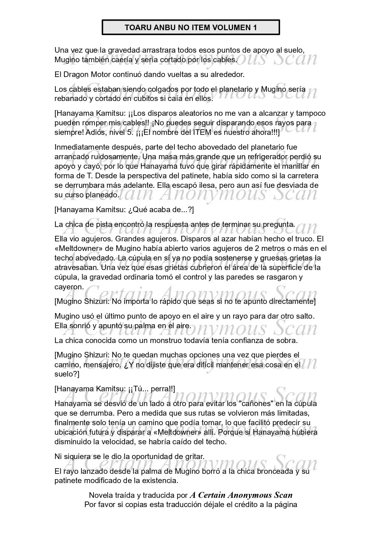 Toaru Anbu No ITEM (Novela) - Capítulo 3 - Página 58 - LectorTMOo