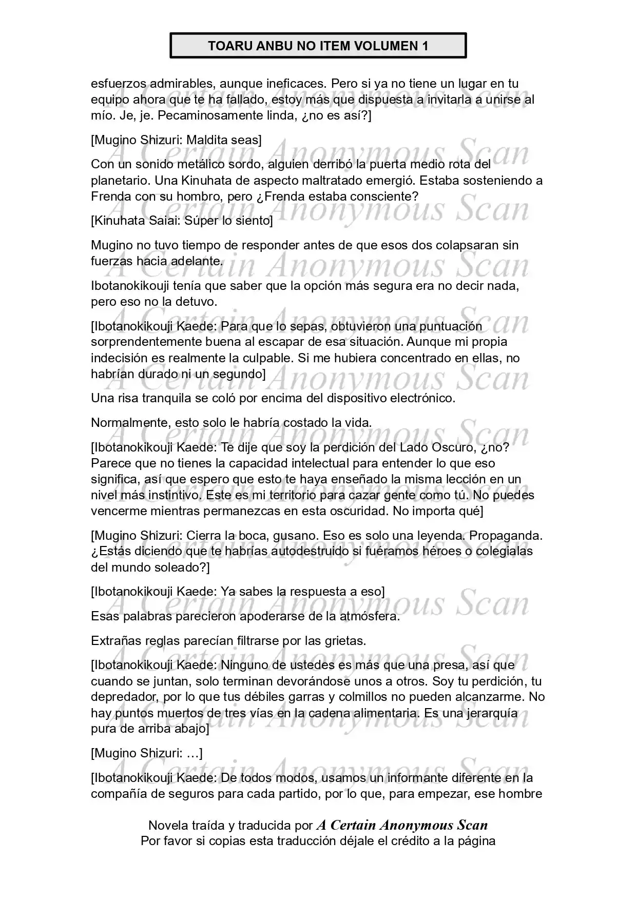 Toaru Anbu No ITEM (Novela) - Capítulo 3 - Página 60 - LectorTMOo