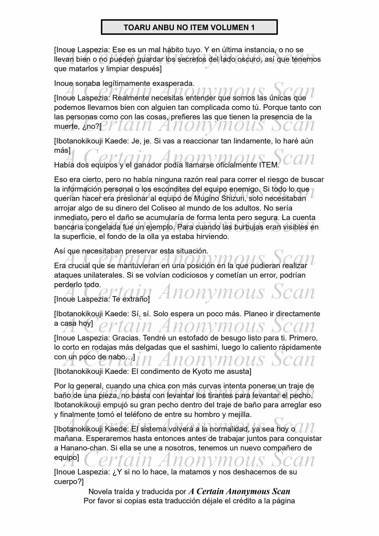 Toaru Anbu No ITEM (Novela) - Capítulo 4 - Página 19 - LectorTMOo