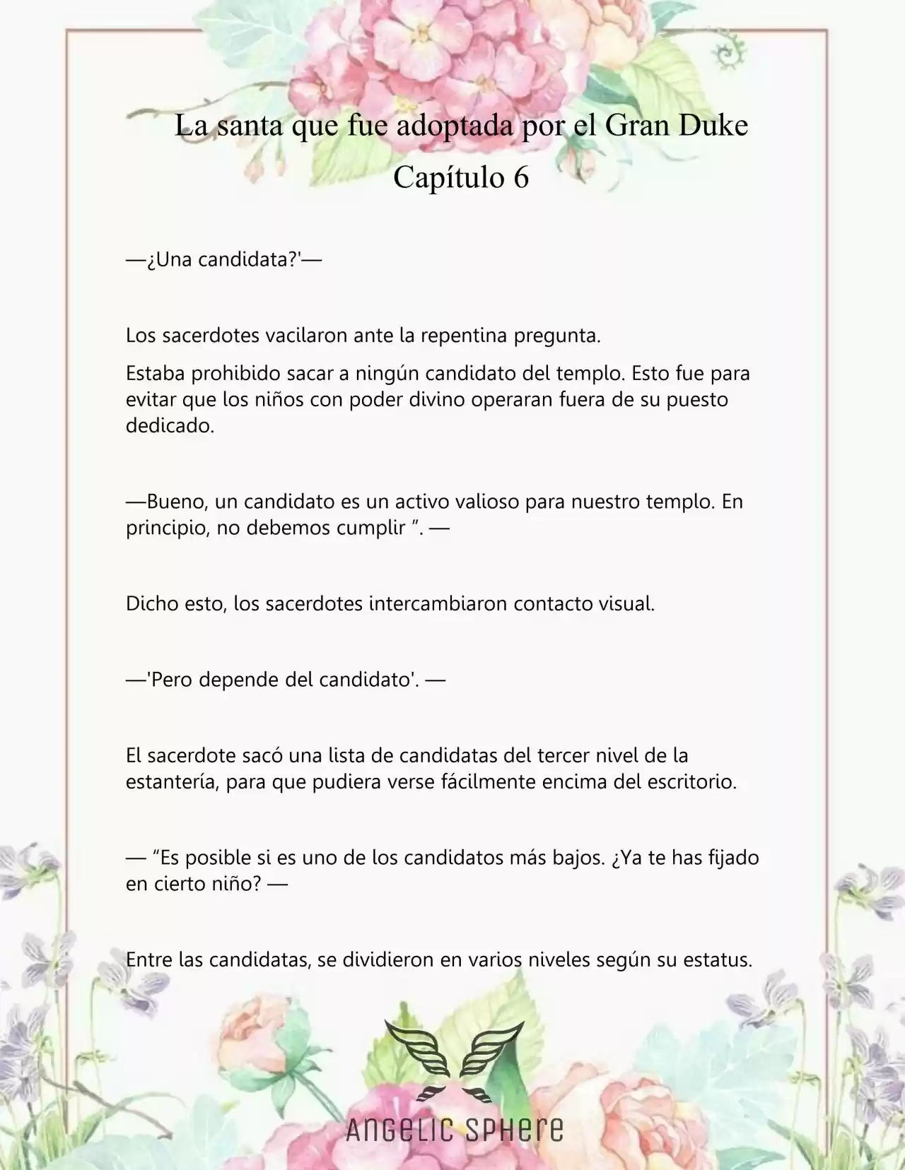 Una Santa Adoptada Por El Gran Duque (Novela) - Capítulo 6 - Página 4 - LectorTMOo