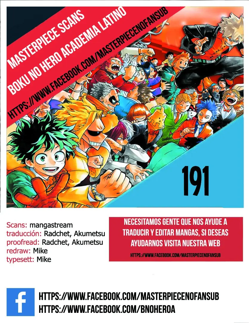 Boku no Hero Academia (2014) - Capítulo 191 - Página 1 - LectorTMOo