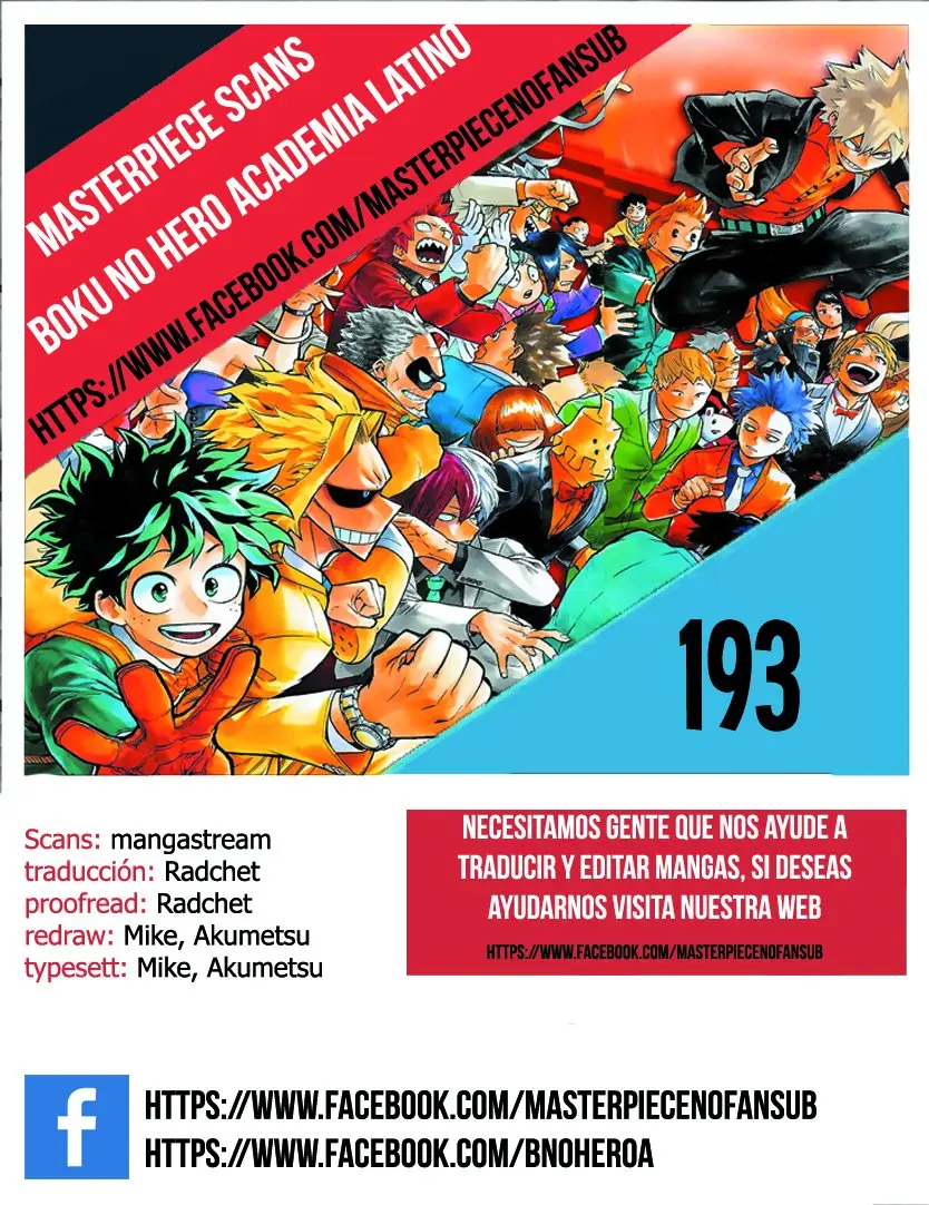Boku no Hero Academia (2014) - Capítulo 193 - Página 1 - LectorTMOo