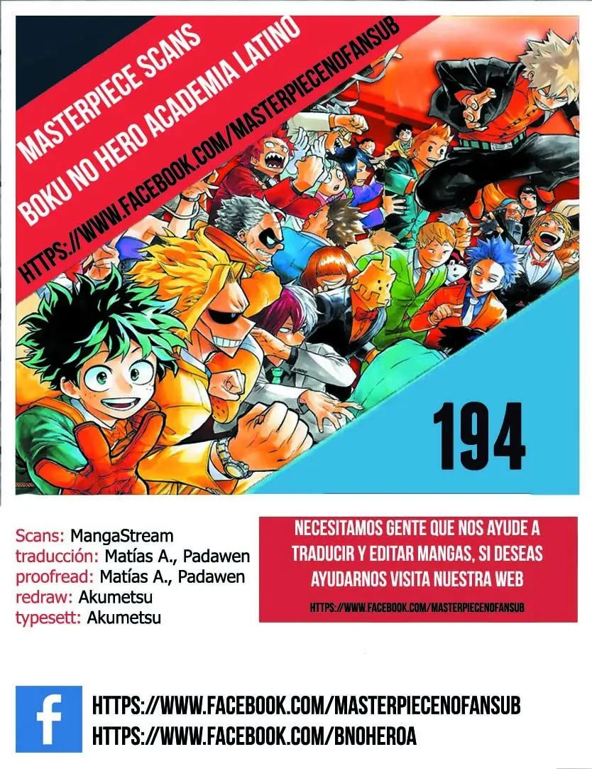 Boku no Hero Academia (2014) - Capítulo 194 - Página 1 - LectorTMOo