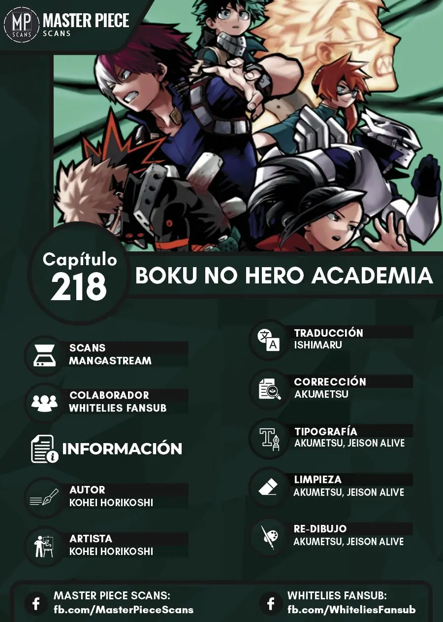 Boku no Hero Academia (2014) - Capítulo 218 - Página 1 - LectorTMOo