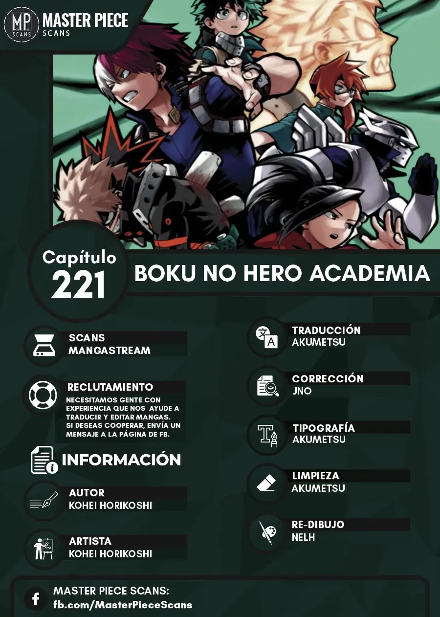 Boku no Hero Academia (2014) - Capítulo 221 - Página 1 - LectorTMOo
