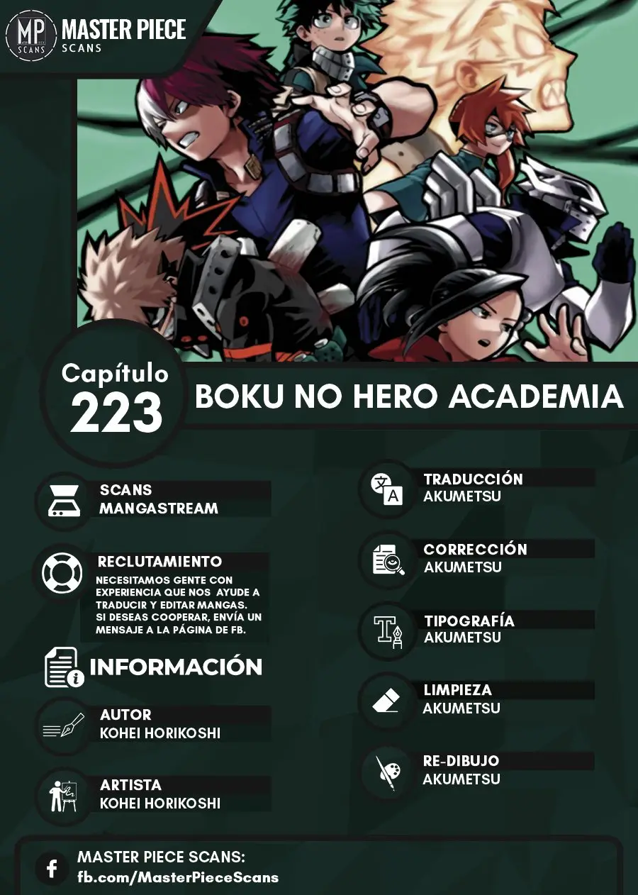 Boku no Hero Academia (2014) - Capítulo 223 - Página 1 - LectorTMOo