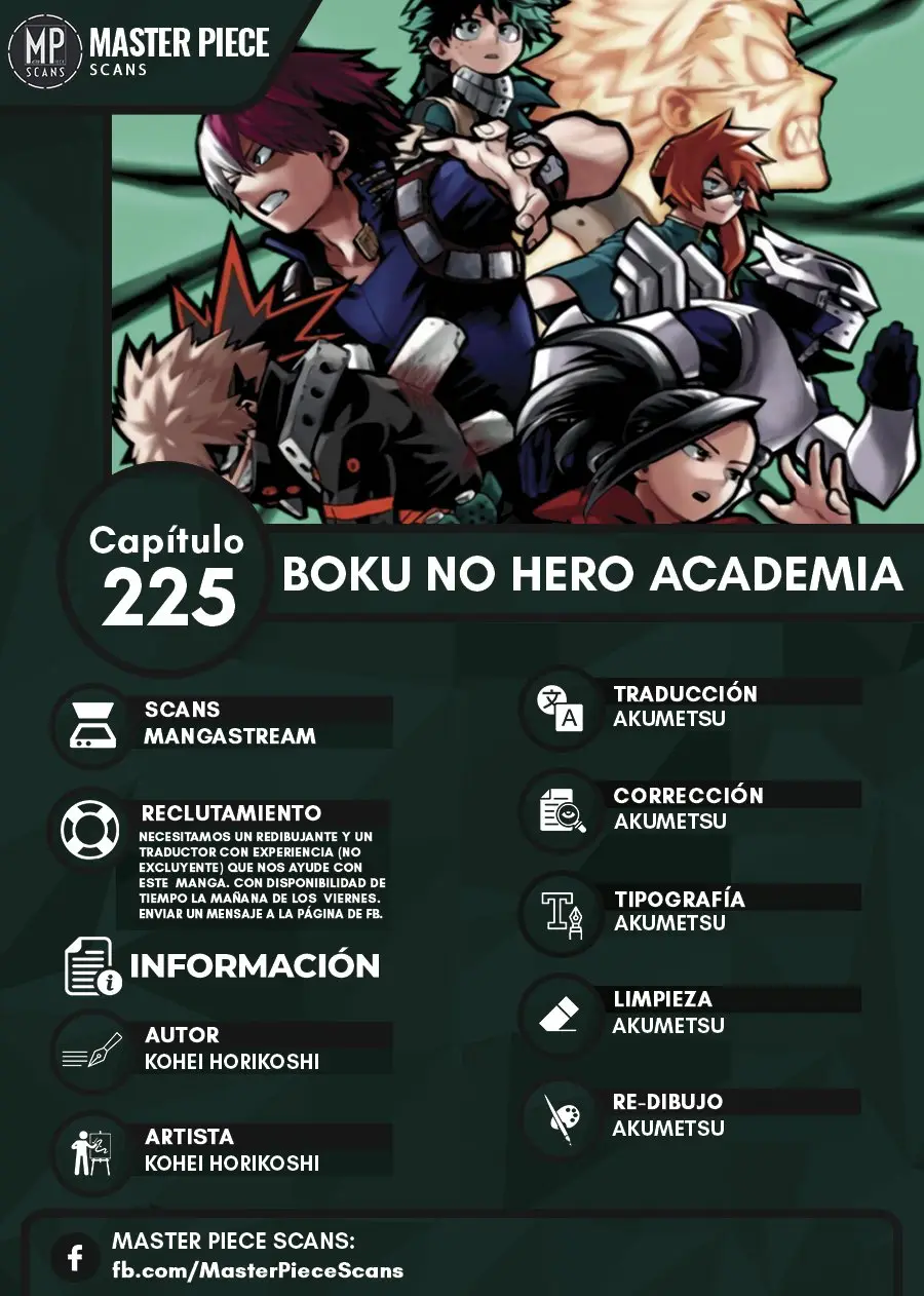 Boku no Hero Academia (2014) - Capítulo 225 - Página 1 - LectorTMOo