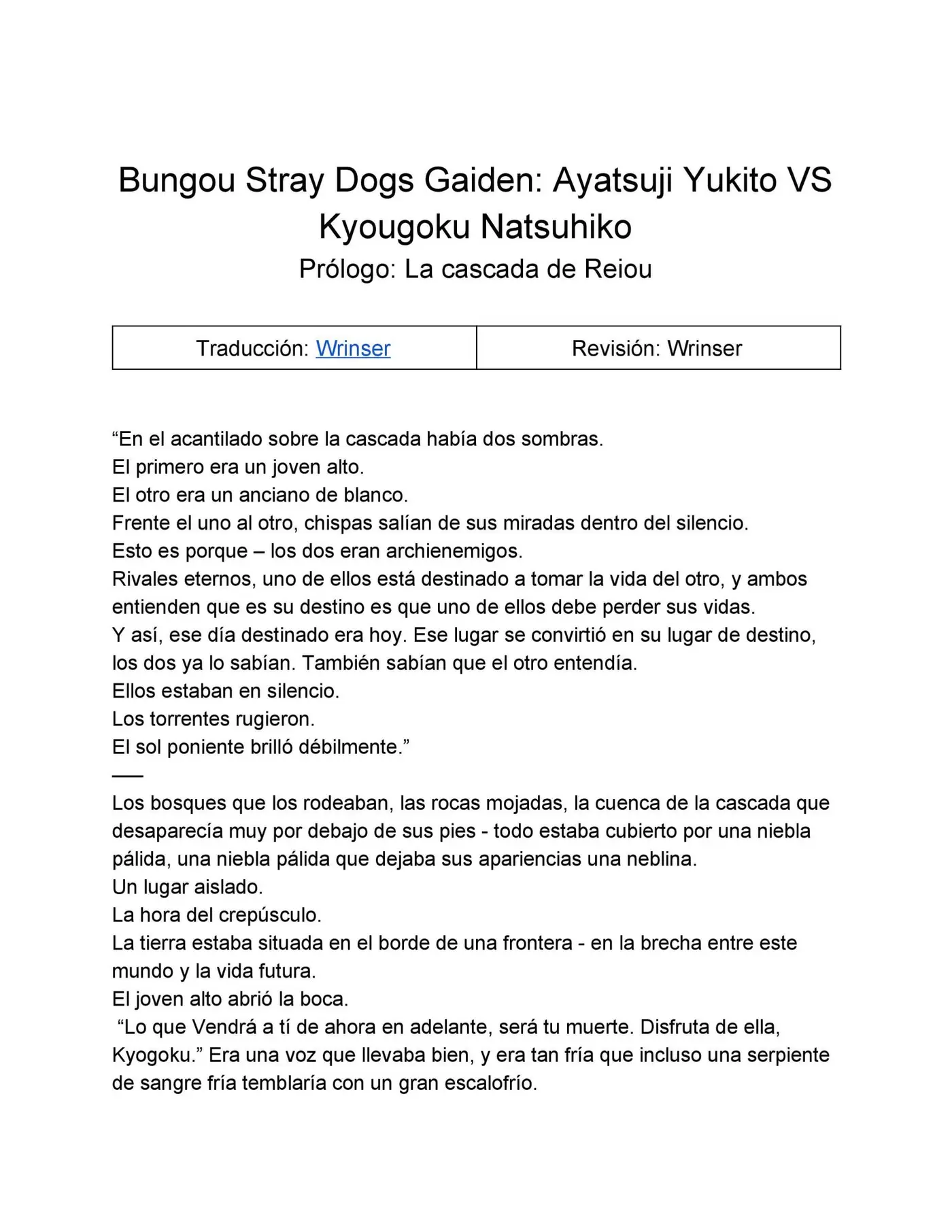 Bungou Stray Dogs Gaiden: Ayatsuji Yukito VS Kyougoku Natsuhiko (2016) - Capítulo - Página 2 - LectorTMOo