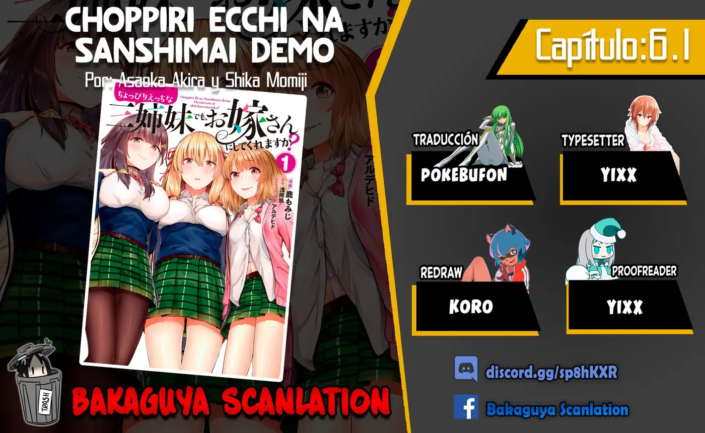 Choppiri Ecchi na Sanshimai demo, Oyomesan ni Shitekuremasuka? - Capítulo 6.1 - Página 1 - LectorTMOo