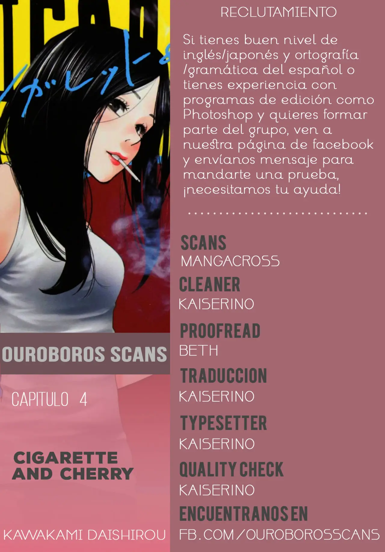 Cigarette & Cherry (2017) - Capítulo 4 - Página 1 - LectorTMOo