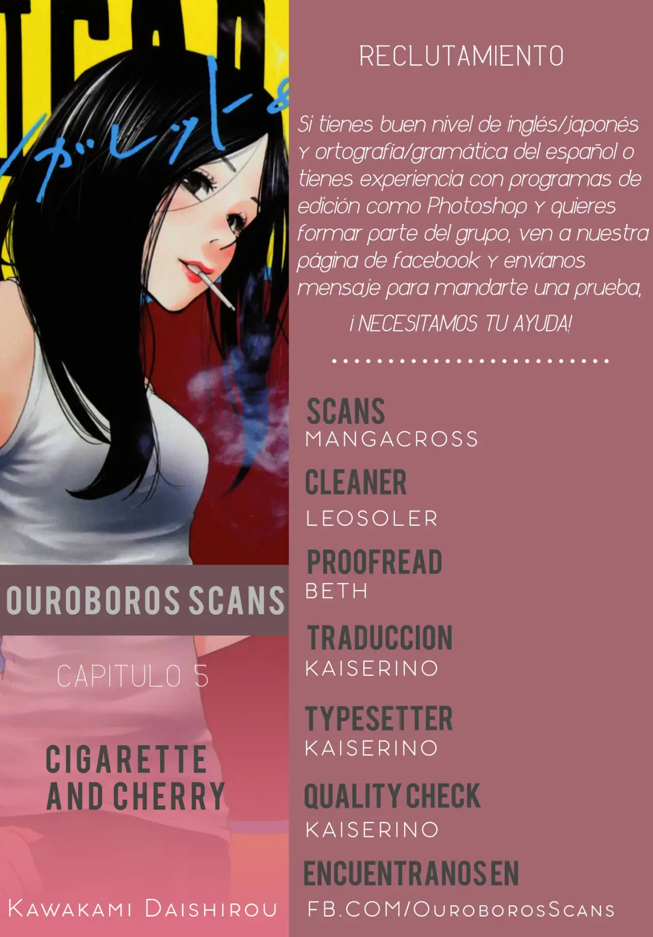 Cigarette & Cherry (2017) - Capítulo 5 - Página 1 - LectorTMOo