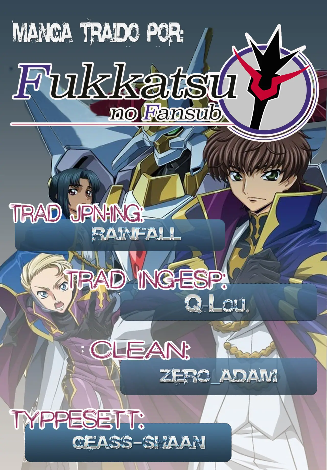 Code Geass: Lelouch of the Rebellion: Lancelot y Guren. - Capítulo 1 - Página 1 - LectorTMOo