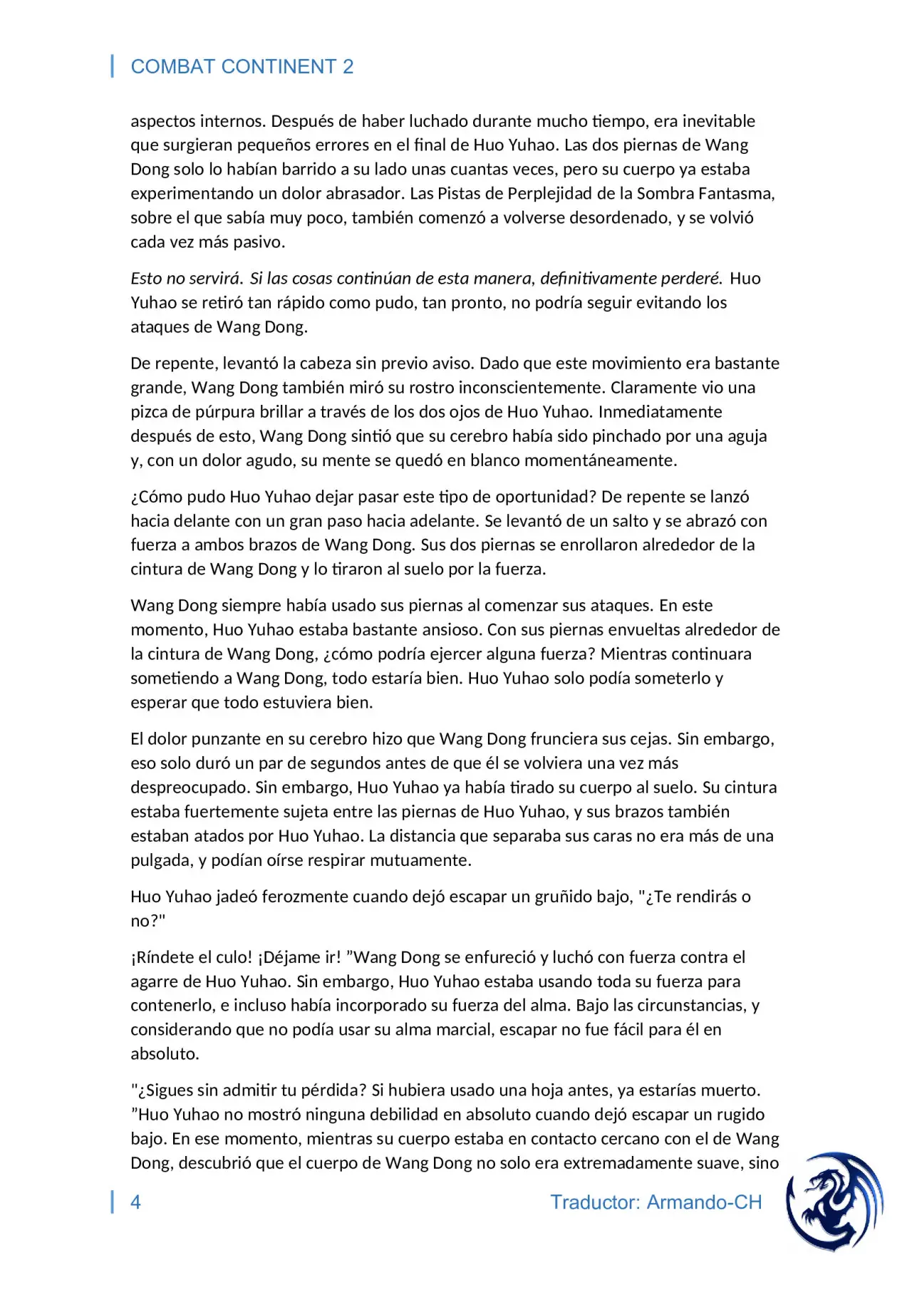 combat continent 2 (novela) - Capítulo 8 - Página 4 - LectorTMOo