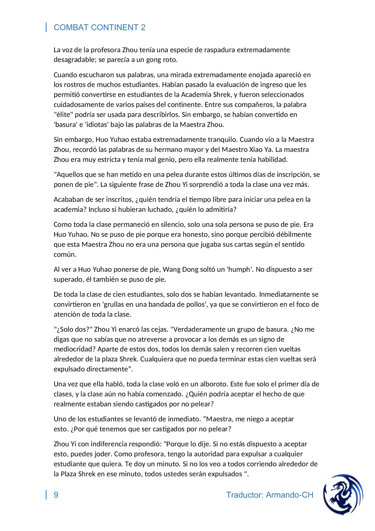 combat continent 2 (novela) - Capítulo 8 - Página 9 - LectorTMOo
