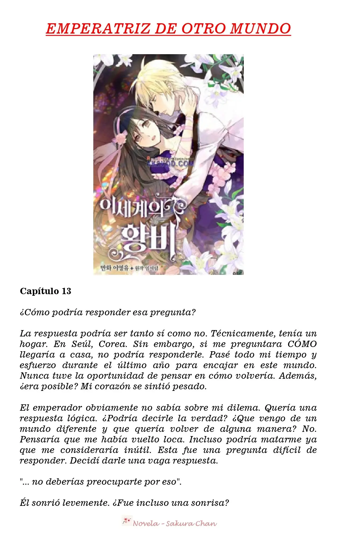 Emperatriz de Otro Mundo (Novela) (2019) - Capítulo 13 - Página 1 - LectorTMOo