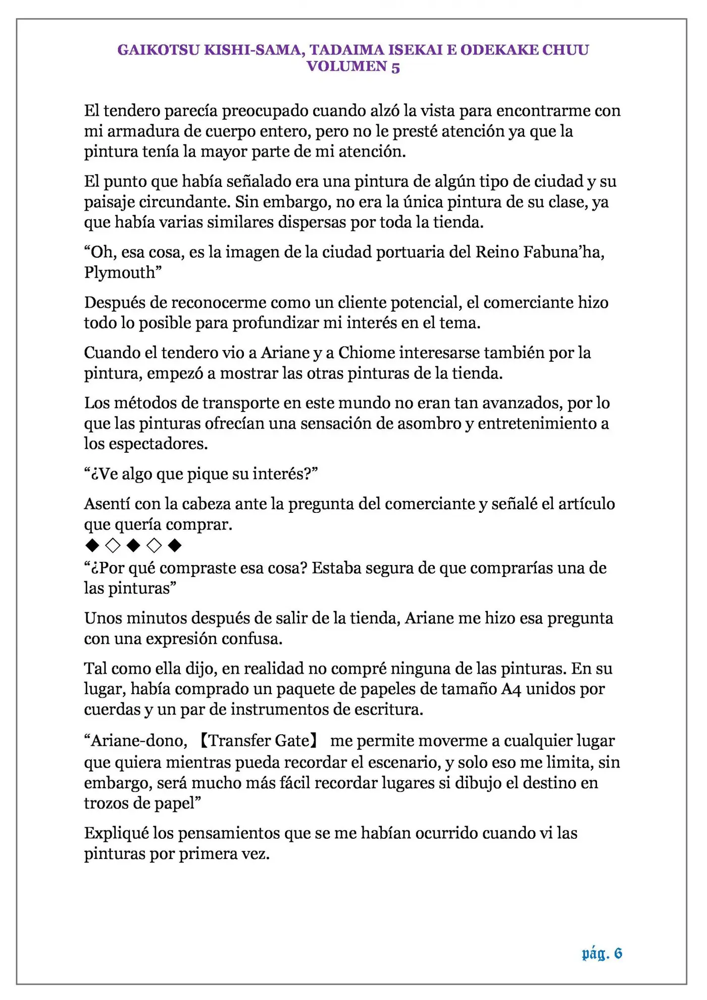 GAIKOTSU KISHI-SAMA (Novela) (2015) - Capítulo 105 - Página 6 - LectorTMOo