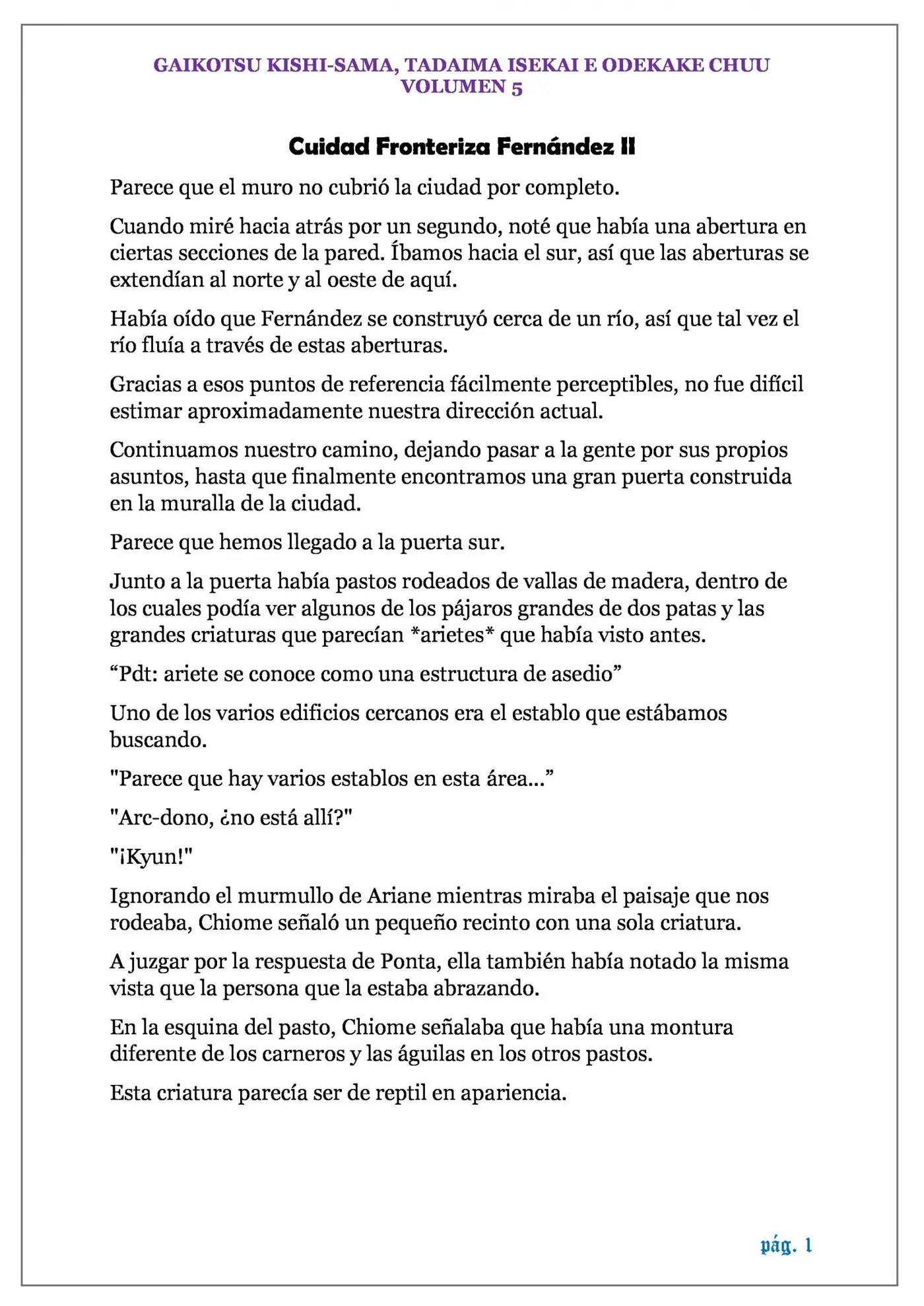 GAIKOTSU KISHI-SAMA (Novela) (2015) - Capítulo 111 - Página 1 - LectorTMOo