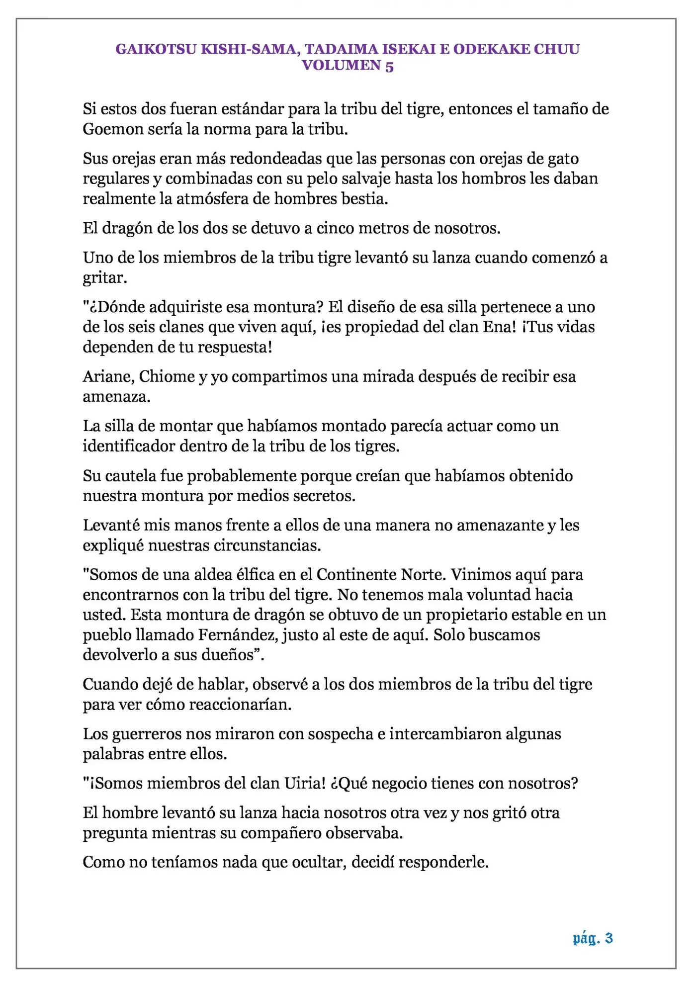 GAIKOTSU KISHI-SAMA (Novela) (2015) - Capítulo 113 - Página 3 - LectorTMOo