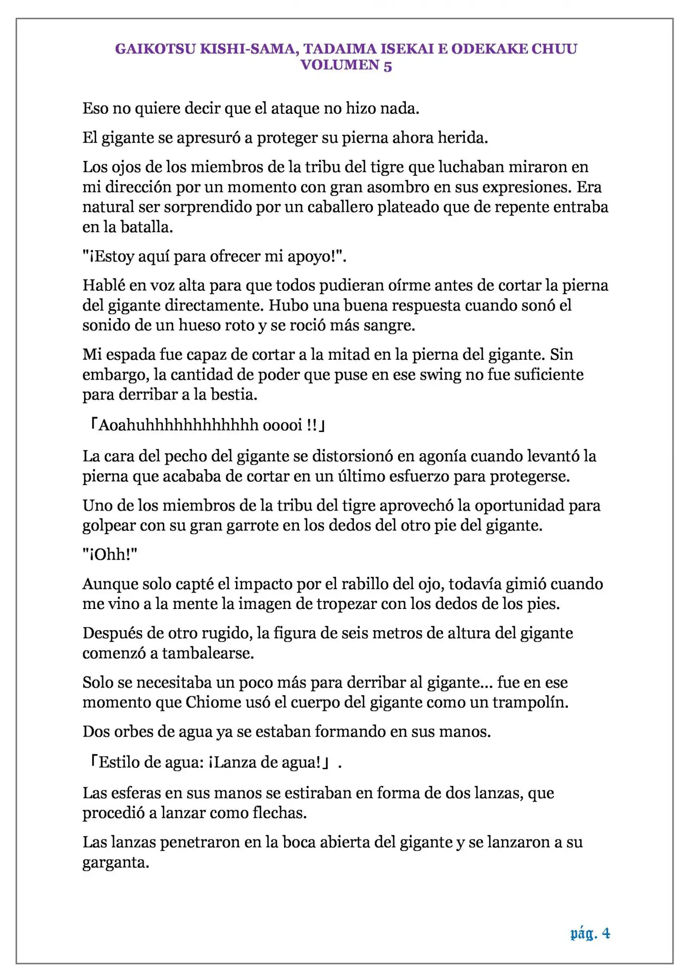 GAIKOTSU KISHI-SAMA (Novela) (2015) - Capítulo 114 - Página 4 - LectorTMOo