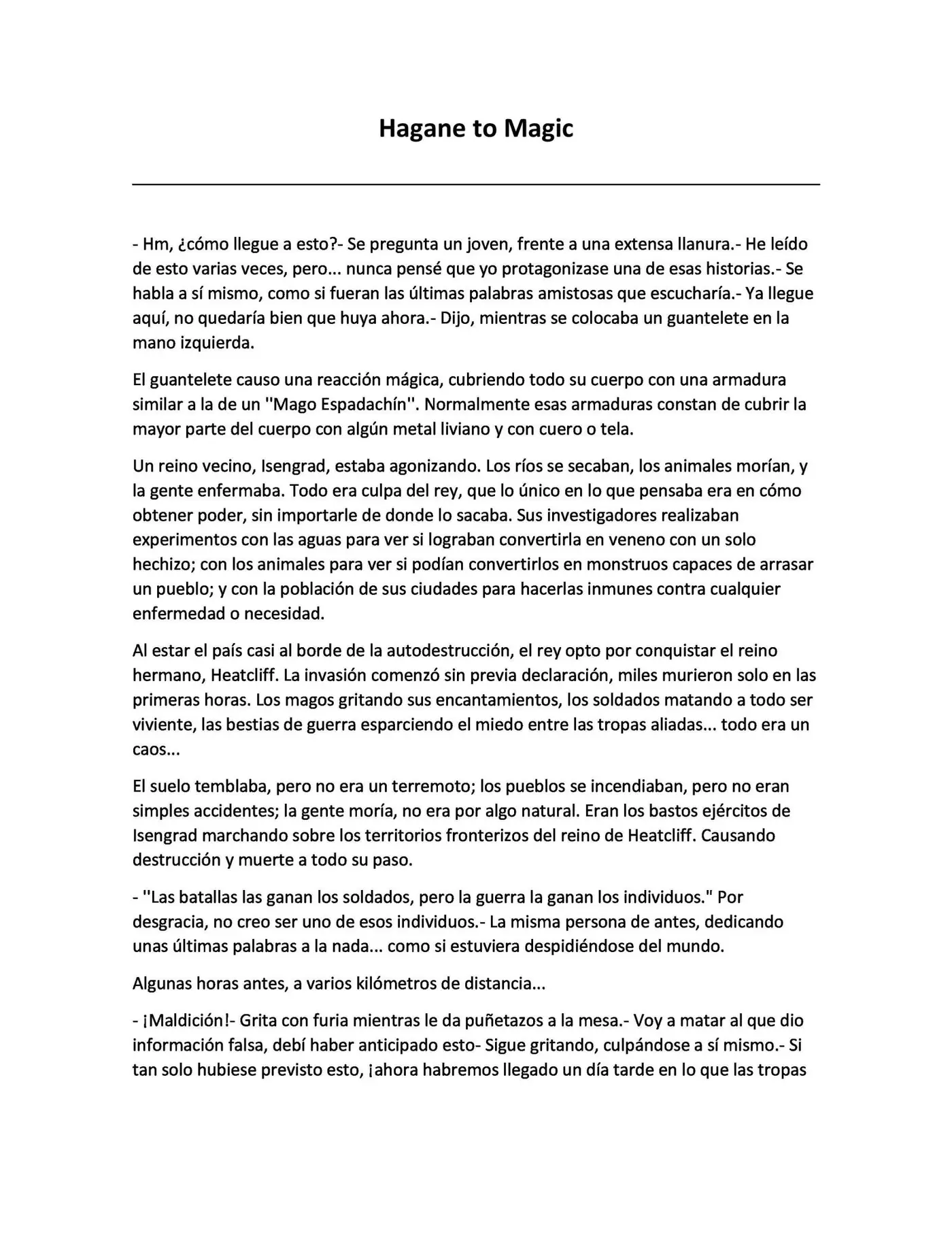 Hagane to Magic (Novela) - Capítulo - Página 1 - LectorTMOo