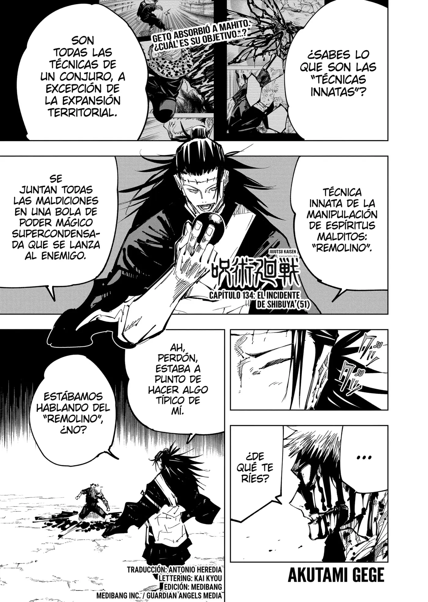 Jujutsu kaisen (2018) - Capítulo 134 - Página 1 - LectorTMOo