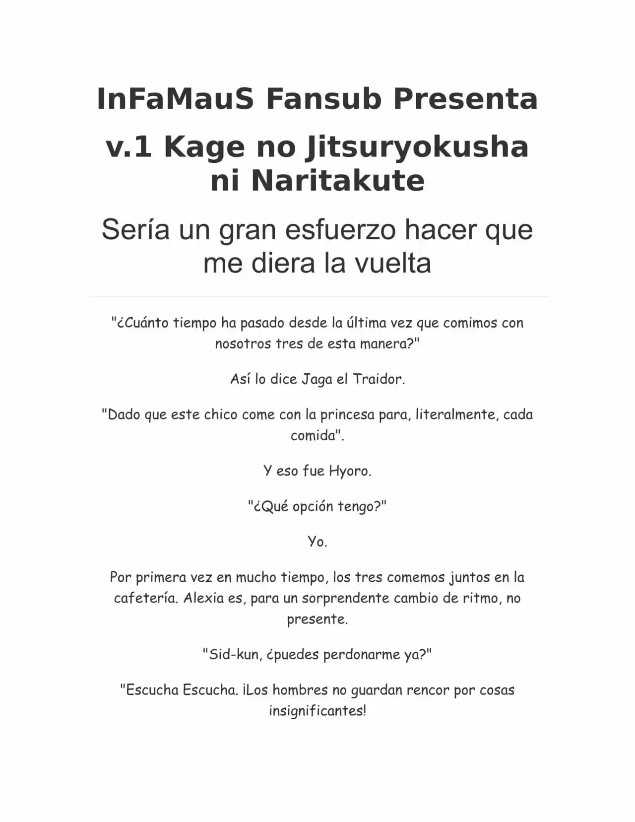Kage no Jitsuryokusha ni Naritakute (Novela) - Capítulo 14 - Página 1 - LectorTMOo