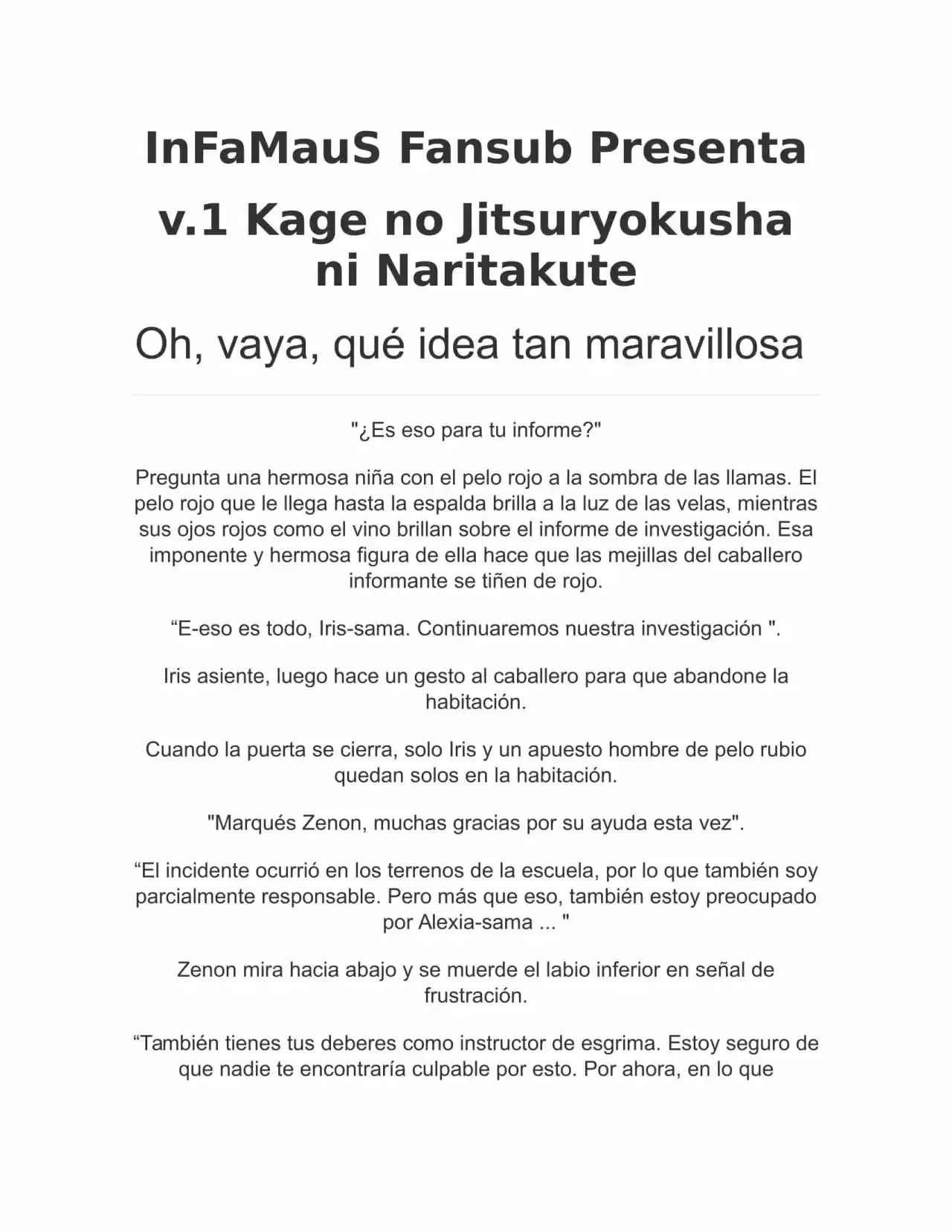 Kage no Jitsuryokusha ni Naritakute (Novela) - Capítulo 15 - Página 1 - LectorTMOo