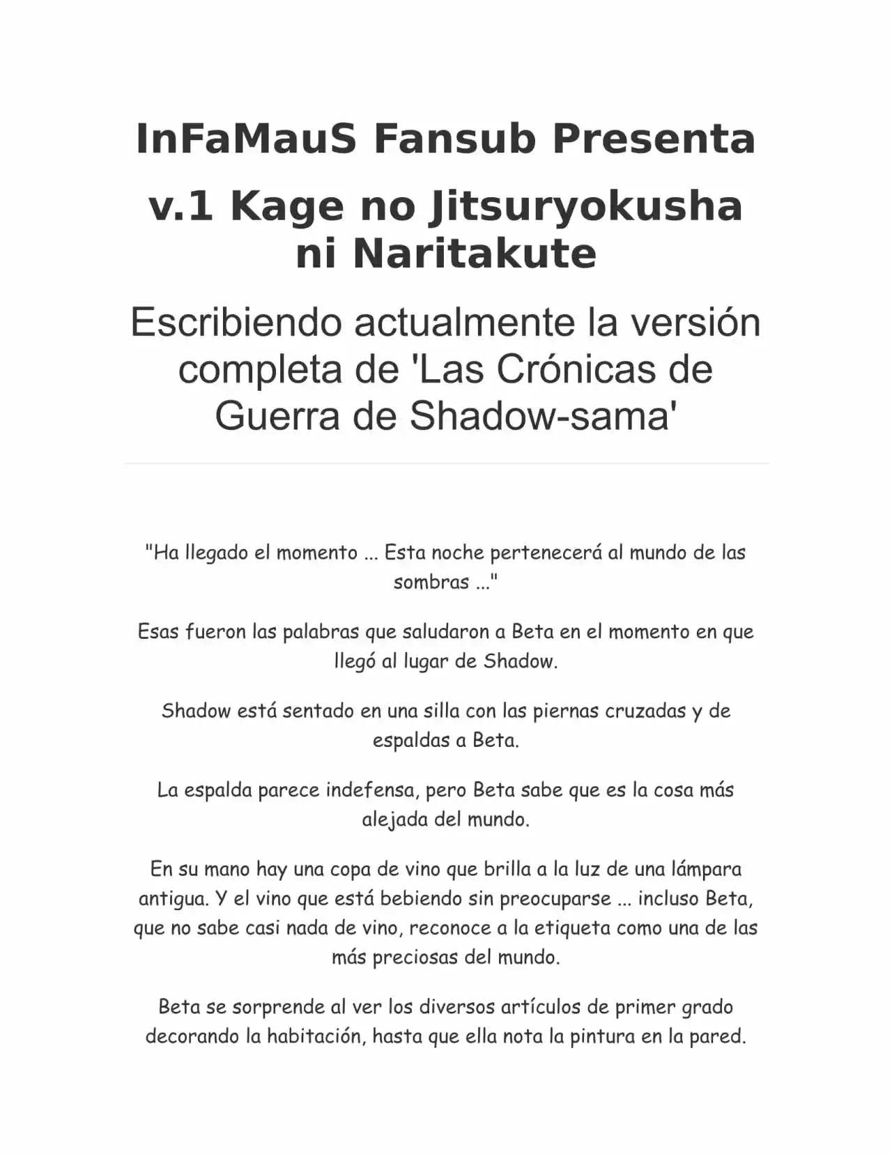 Kage no Jitsuryokusha ni Naritakute (Novela) - Capítulo 16 - Página 1 - LectorTMOo