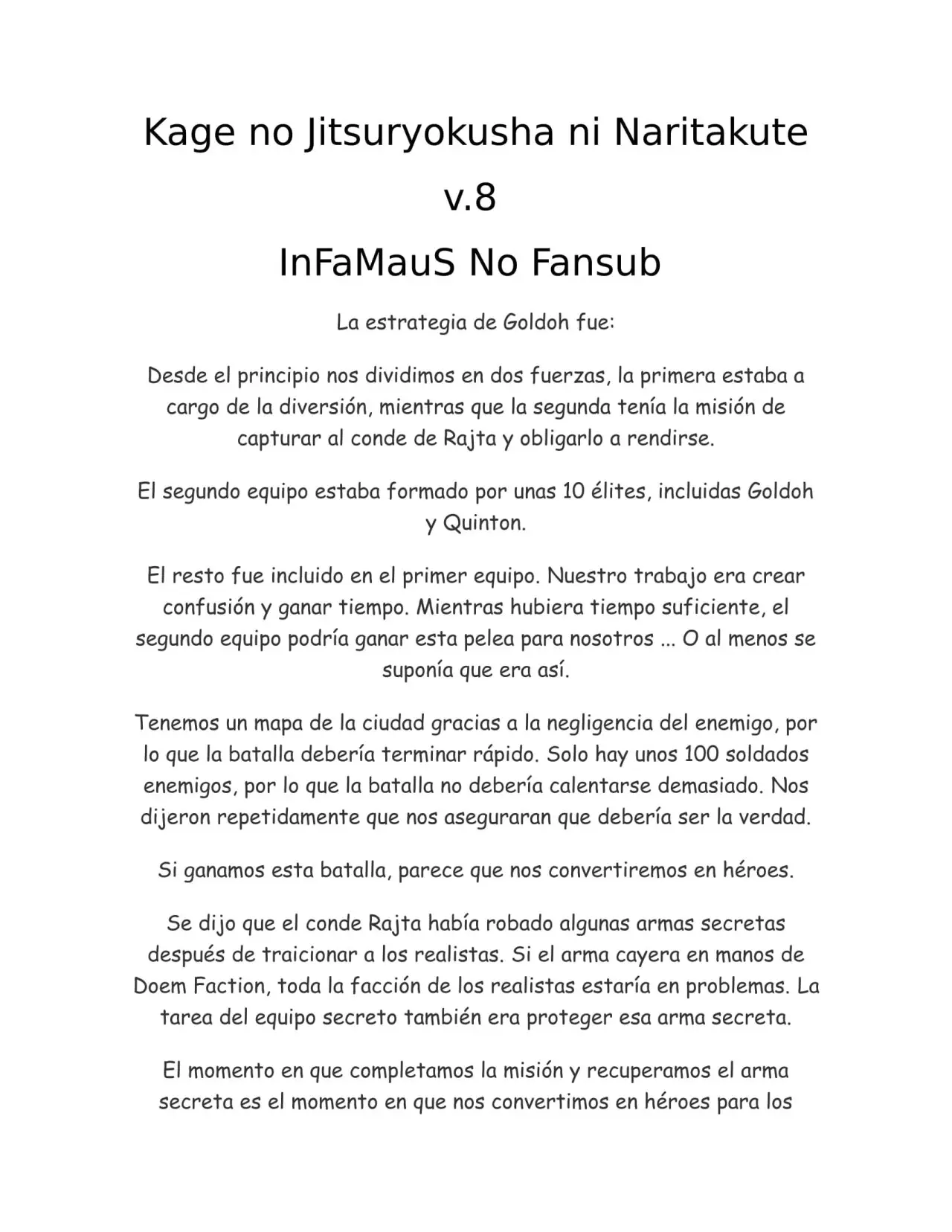 Kage no Jitsuryokusha ni Naritakute (Novela) - Capítulo 172 - Página 1 - LectorTMOo