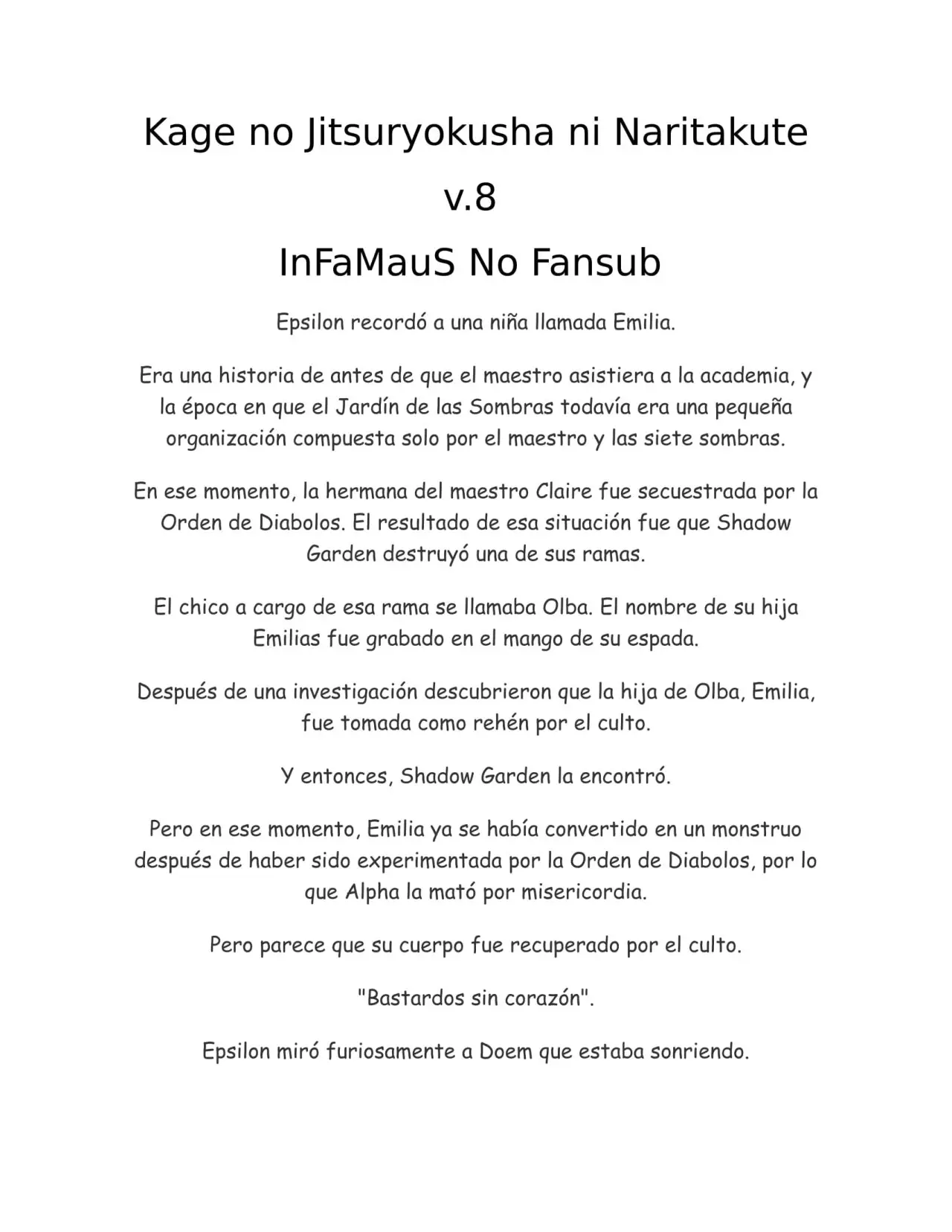 Kage no Jitsuryokusha ni Naritakute (Novela) - Capítulo 190 - Página 1 - LectorTMOo