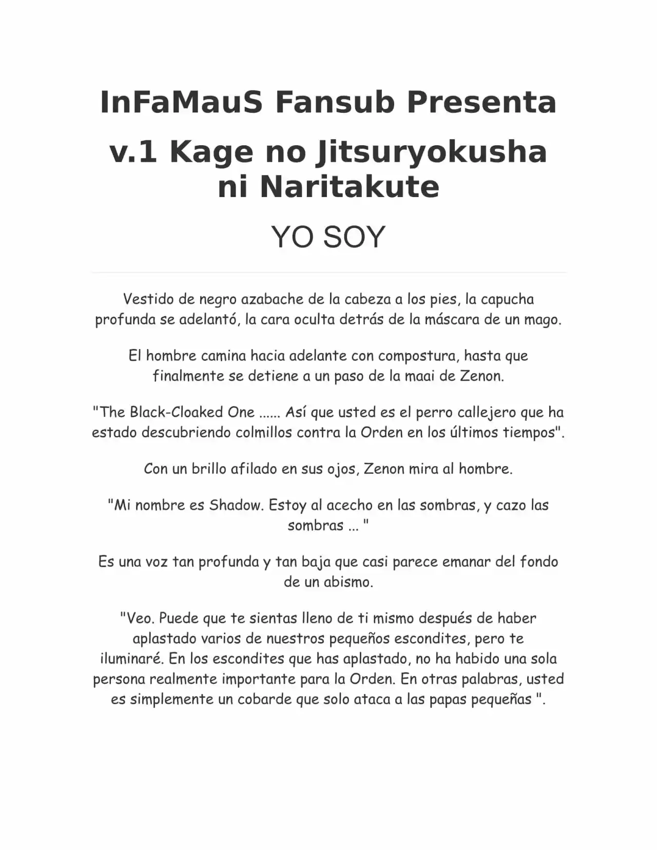 Kage no Jitsuryokusha ni Naritakute (Novela) - Capítulo 20 - Página 1 - LectorTMOo