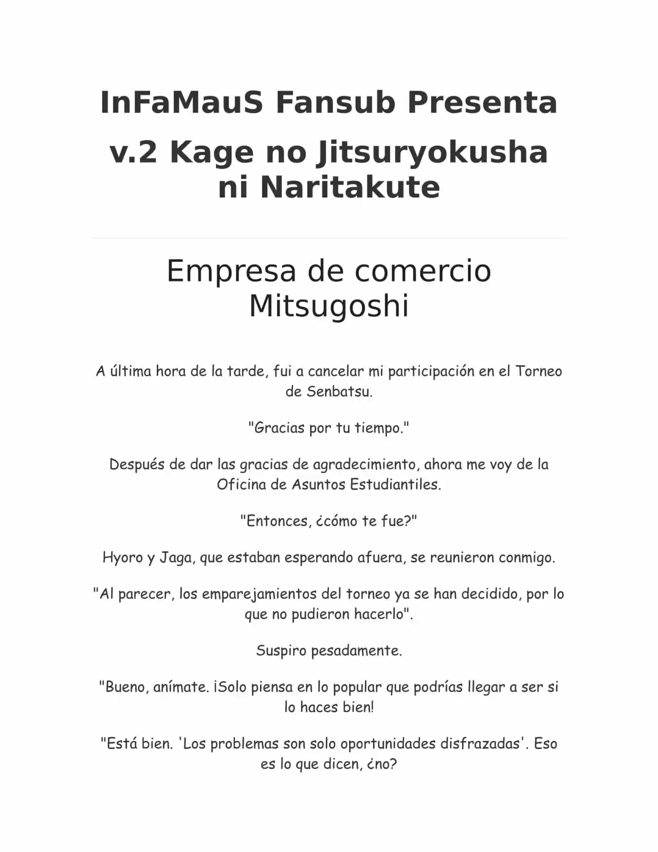 Kage no Jitsuryokusha ni Naritakute (Novela) - Capítulo 23 - Página 1 - LectorTMOo